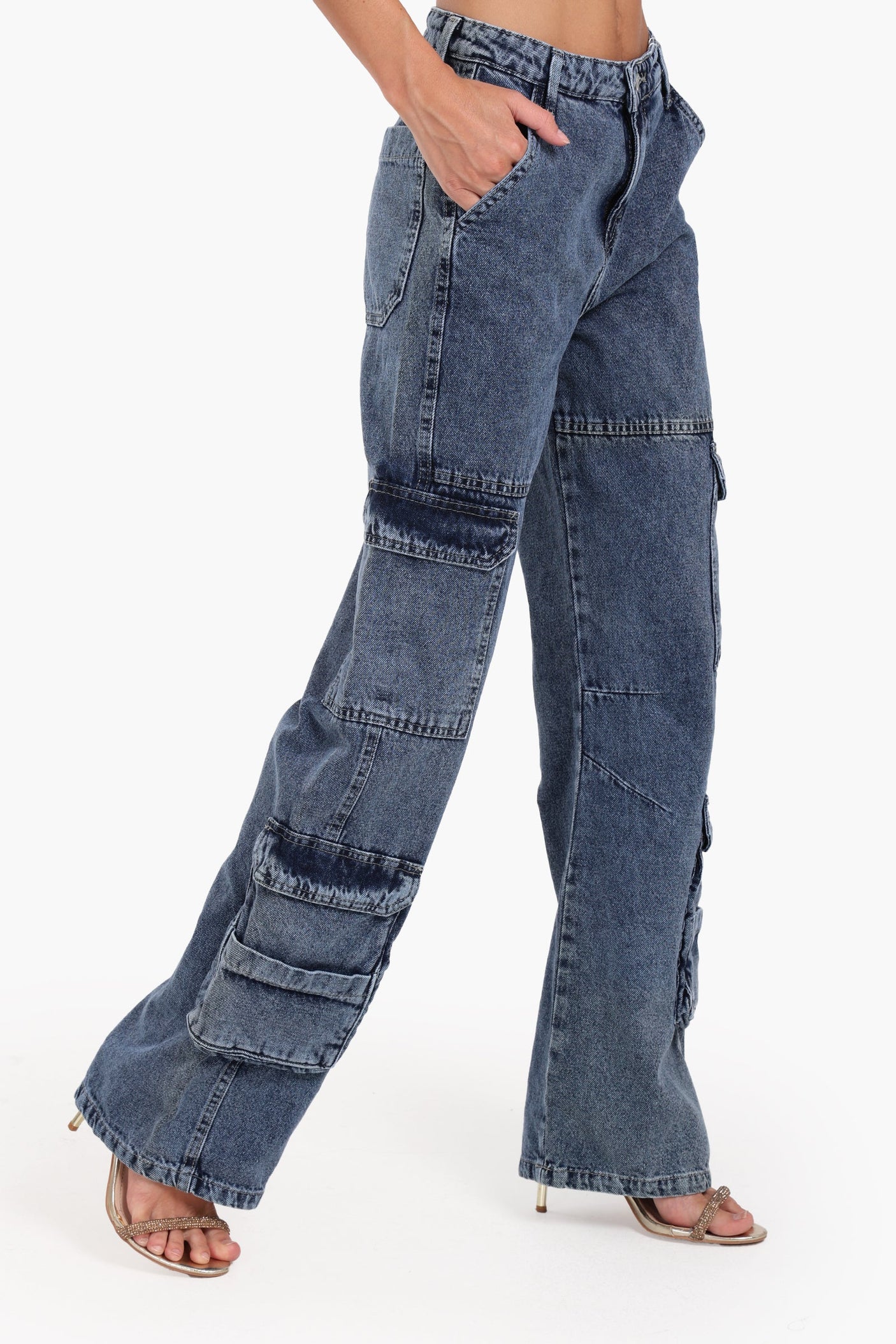 Clue - Denim Cargo Pants