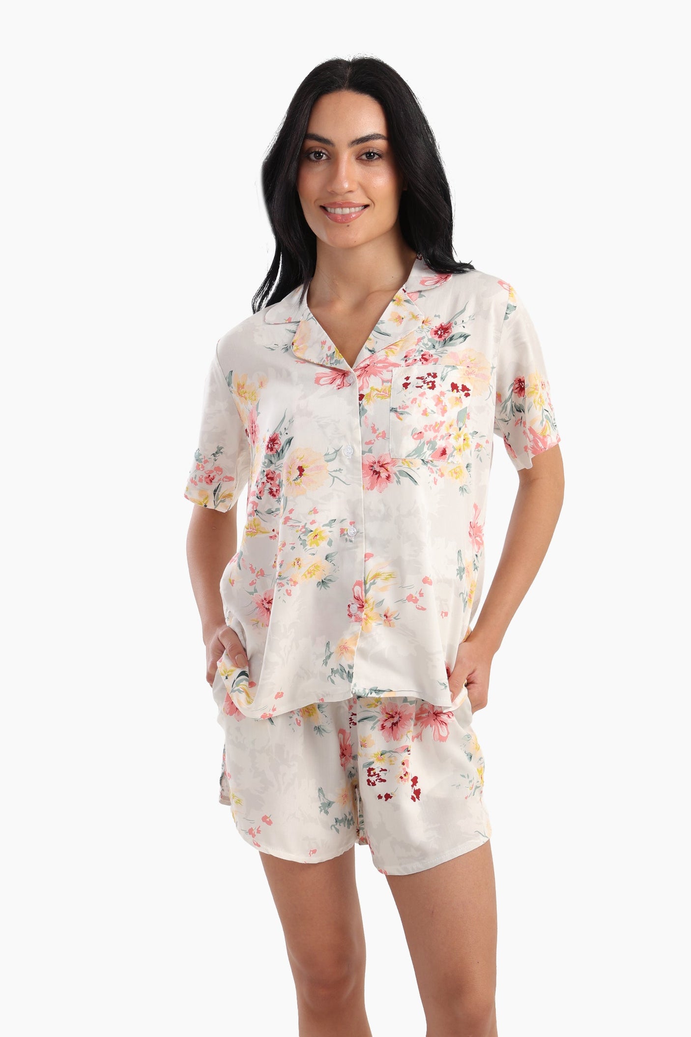 كارينا - شورت بيجاما مطبوع عليه زهور