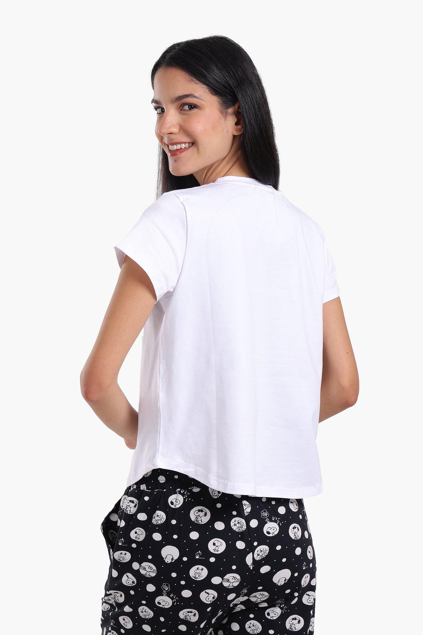 كارينا - طقم بيجامة قطنية بأكمام قصيرة