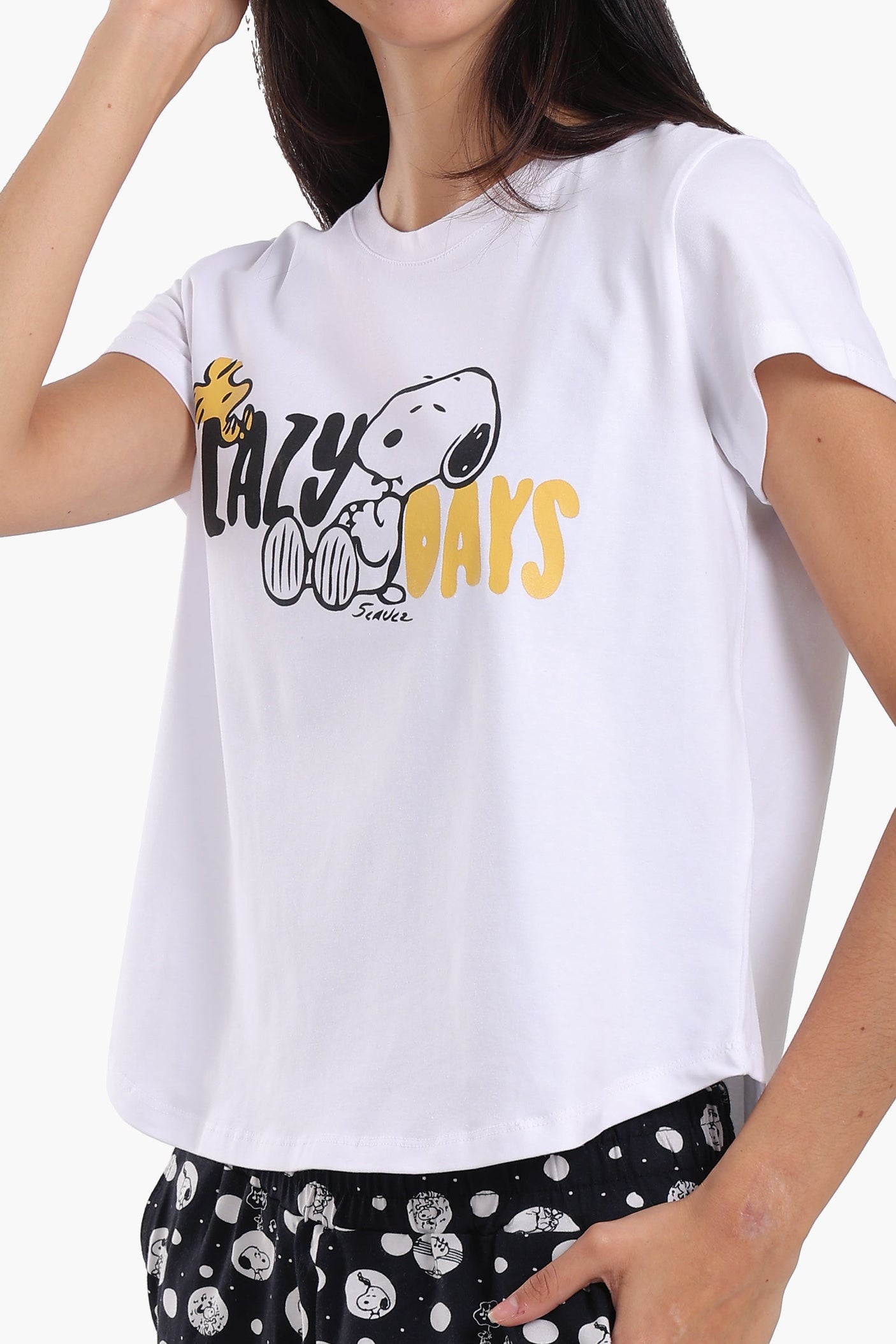 كارينا - طقم بيجامة قطنية بأكمام قصيرة