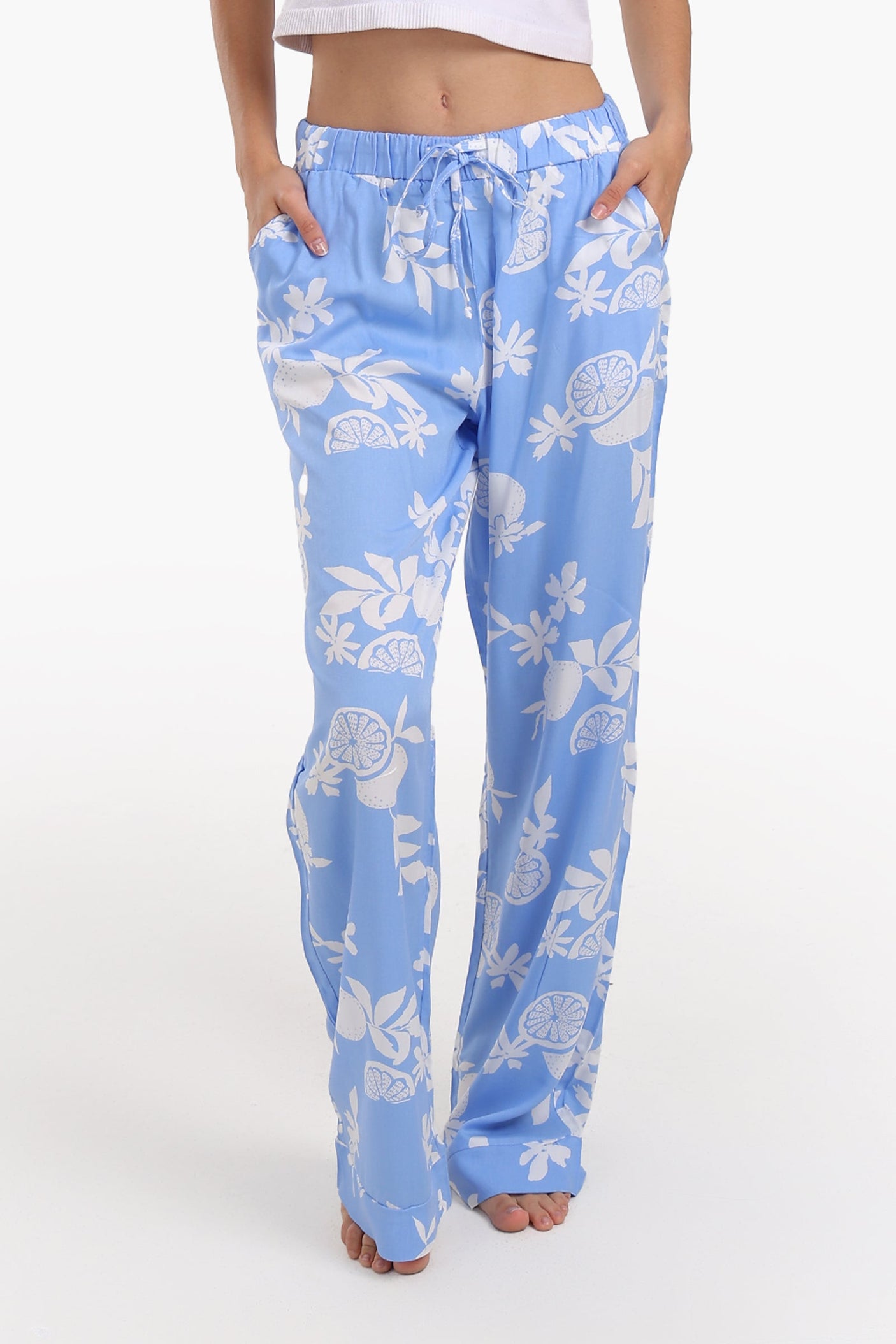 كارينا - بنطلون بيجاما مطبوع من الفيسكوز
