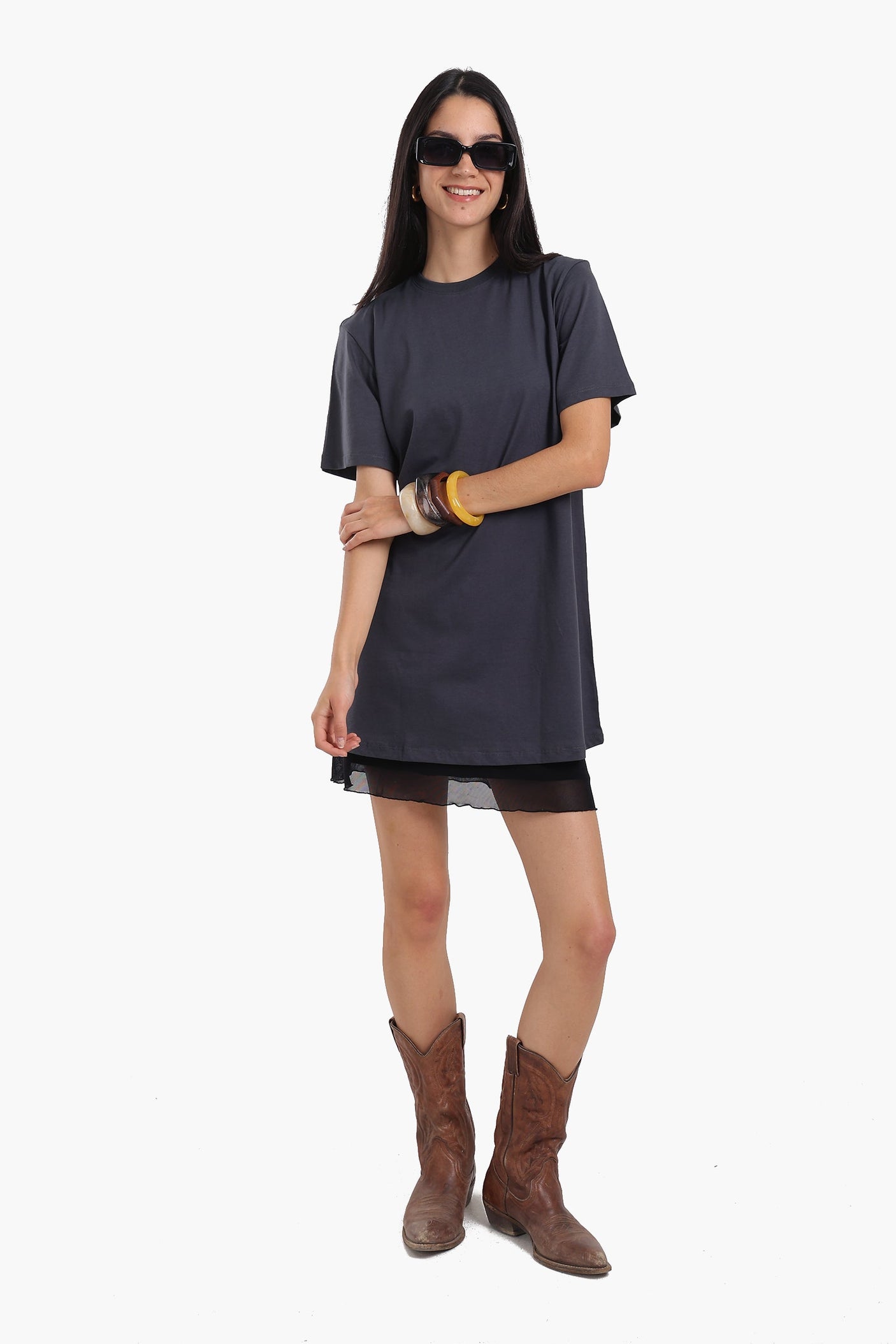 كارينا - فستان قطني بأكمام قصيرة