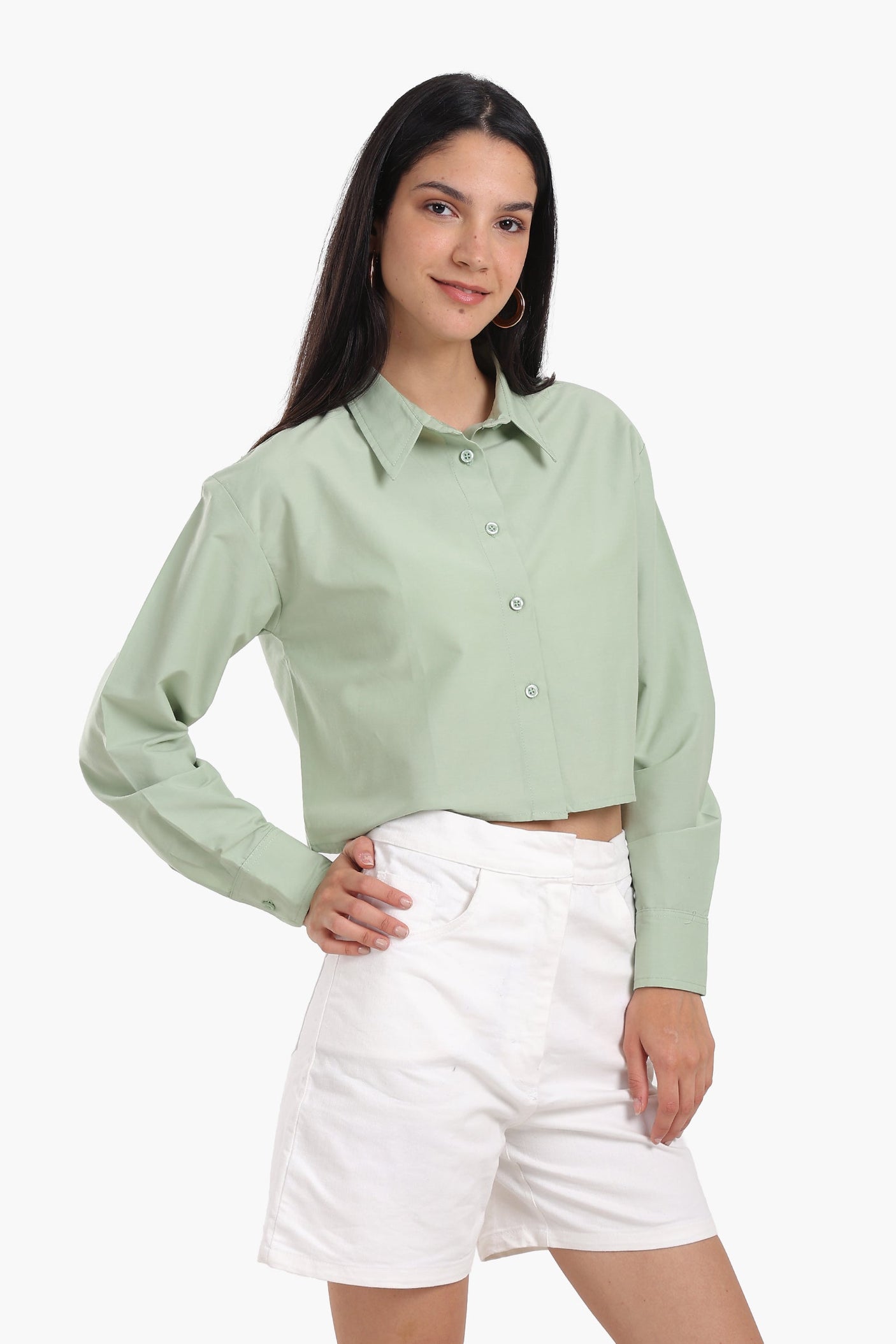 Carina - Dropped Shoulder Cropped Shirt