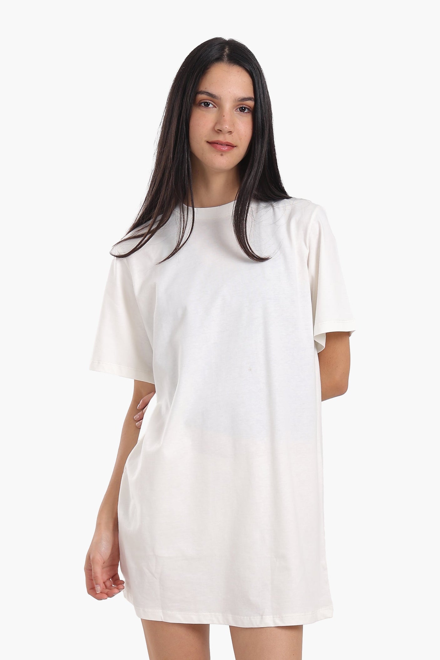 كارينا - فستان قطني بأكمام قصيرة