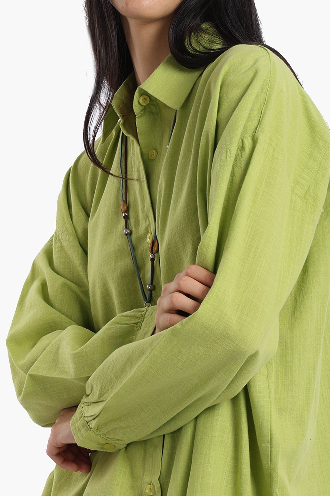 كارينا - قميص كتان منسدل الكتفين