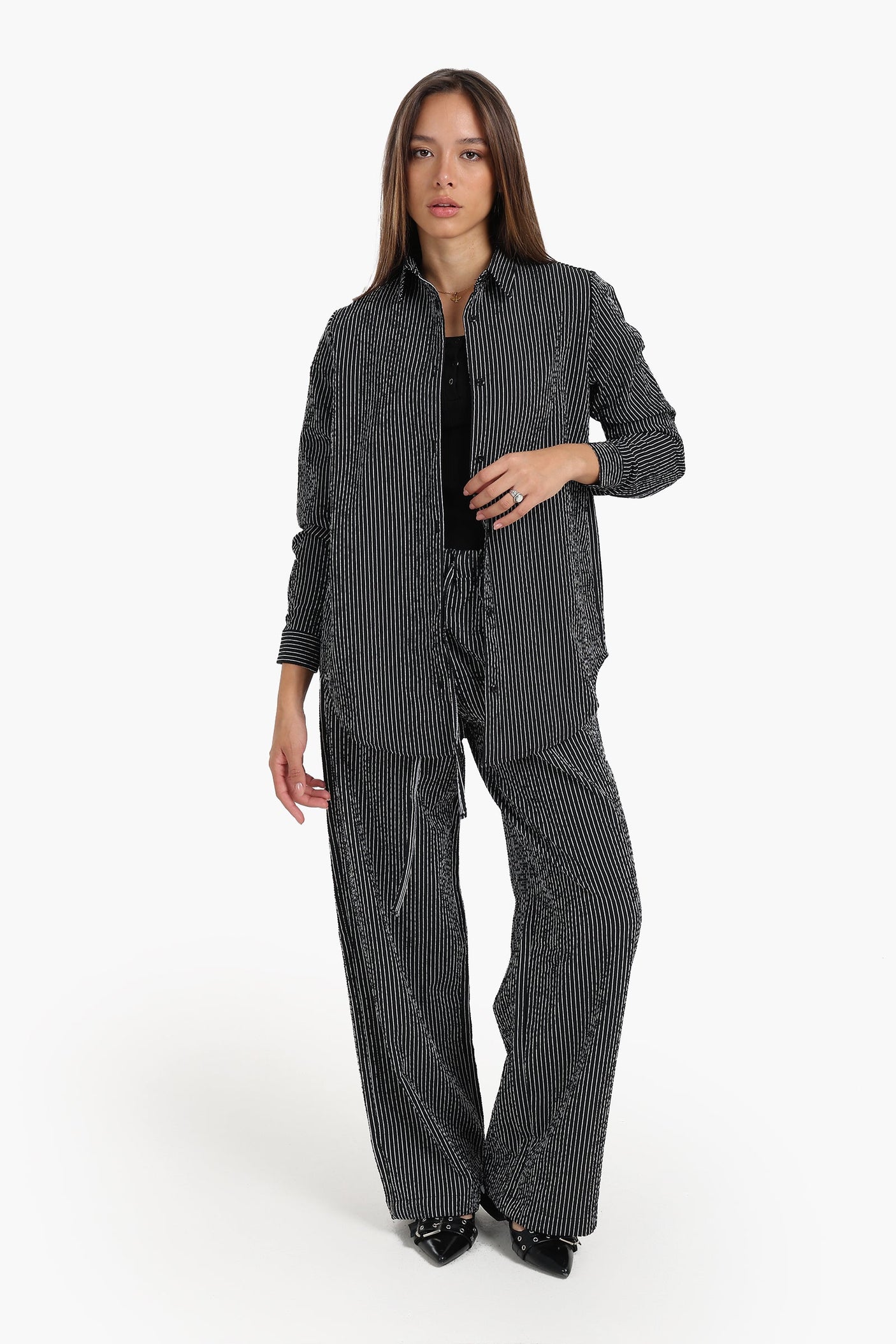 كارينا - قميص مخطط بأكمام طويلة