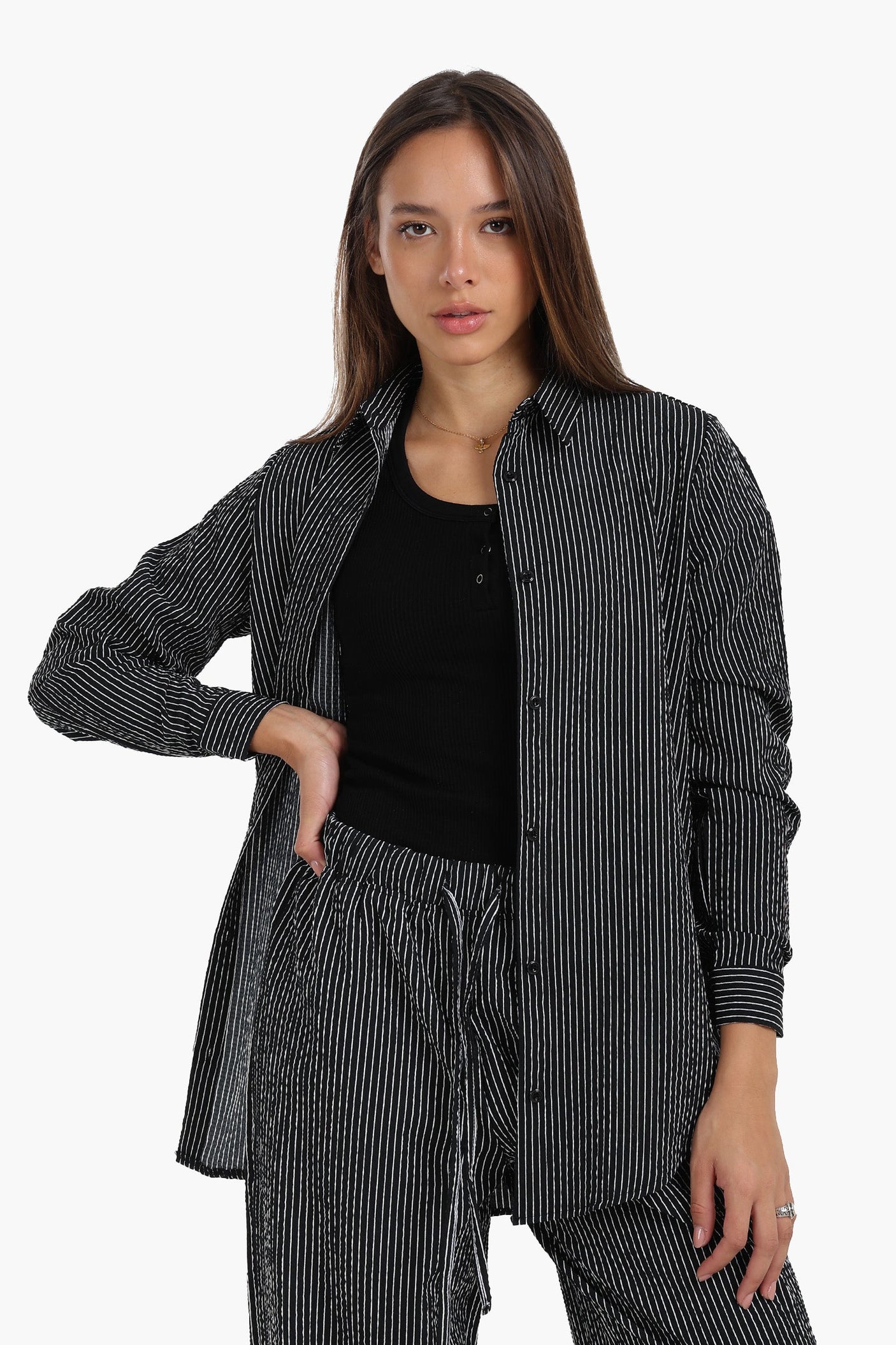 كارينا - قميص مخطط بأكمام طويلة