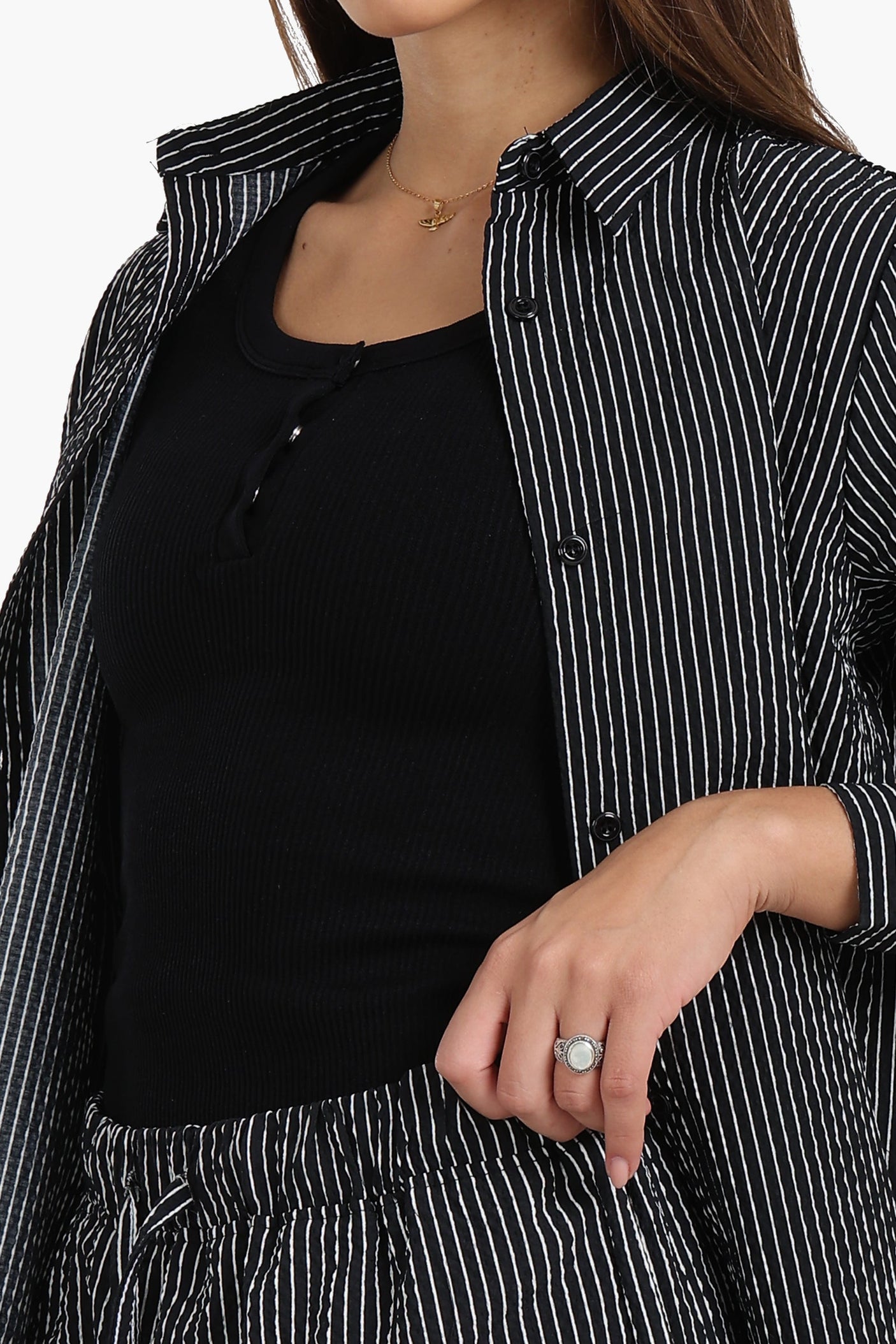 كارينا - قميص مخطط بأكمام طويلة