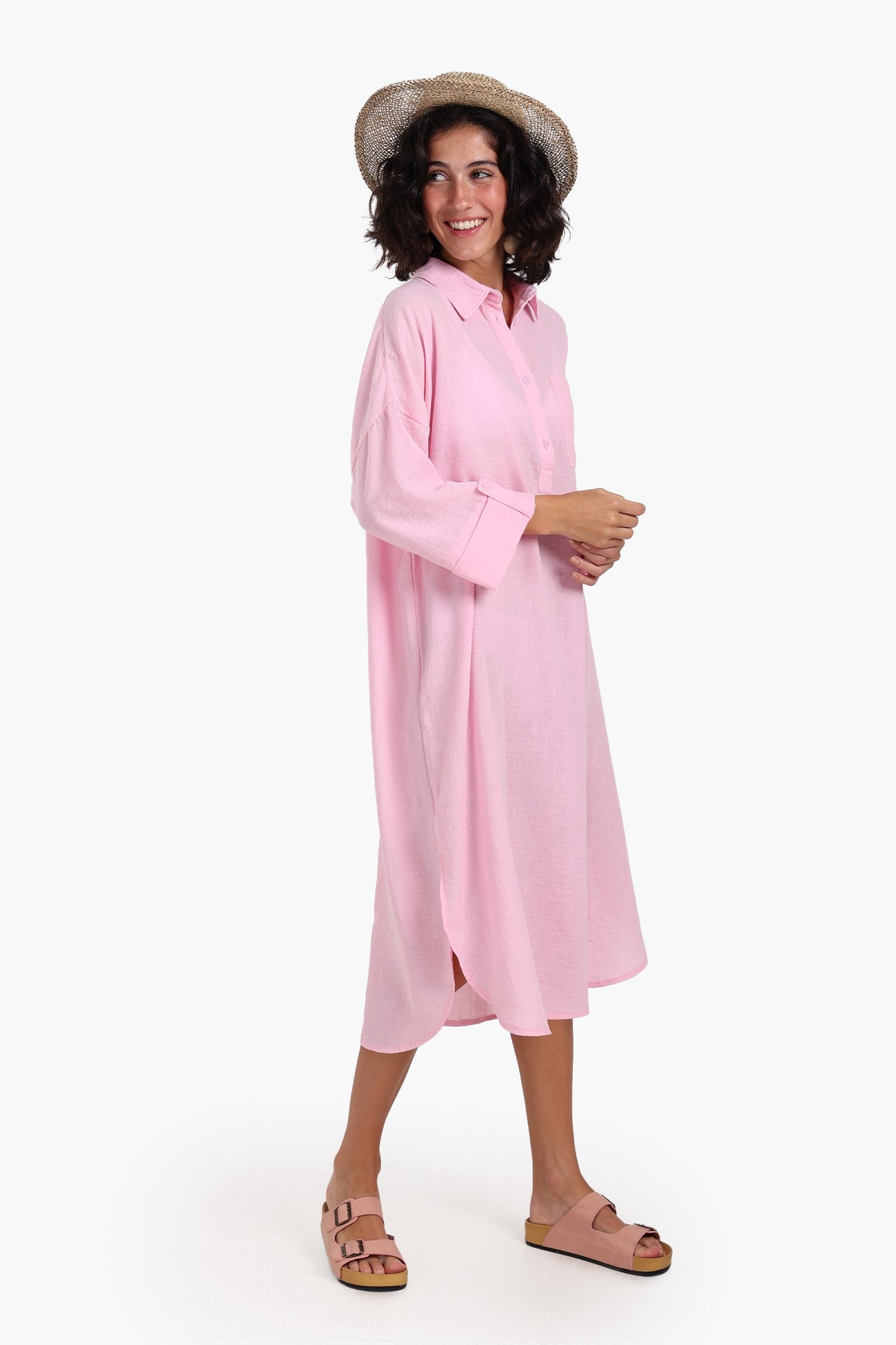 Clue - 3/4 Sleeves Midi Dress