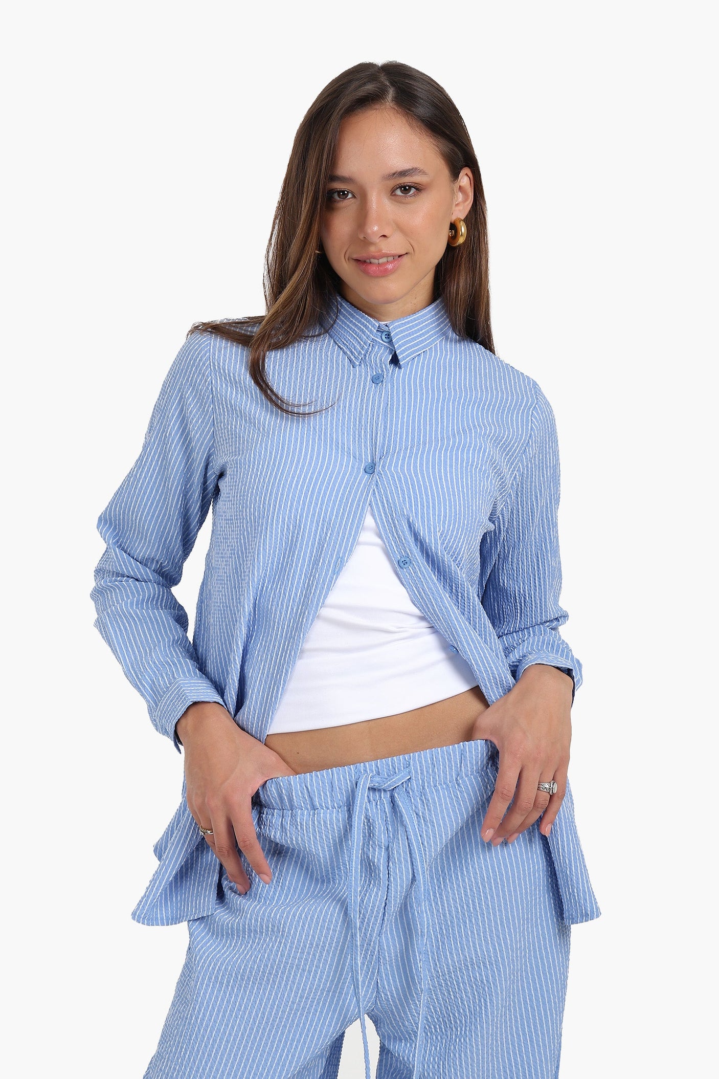 كارينا - قميص مخطط بأكمام طويلة