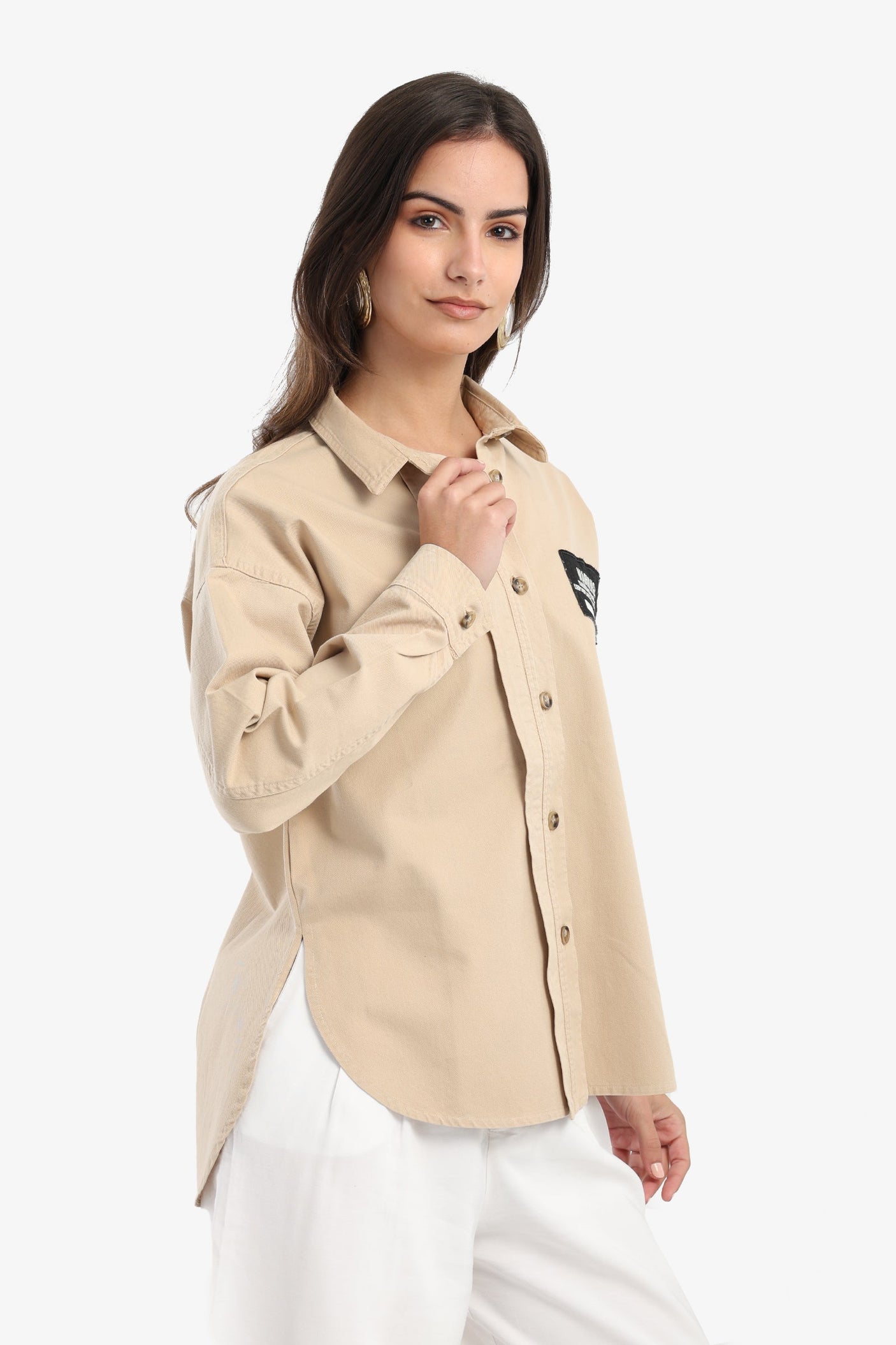 كارينا - قميص طويل الأكمام مع الطباعة