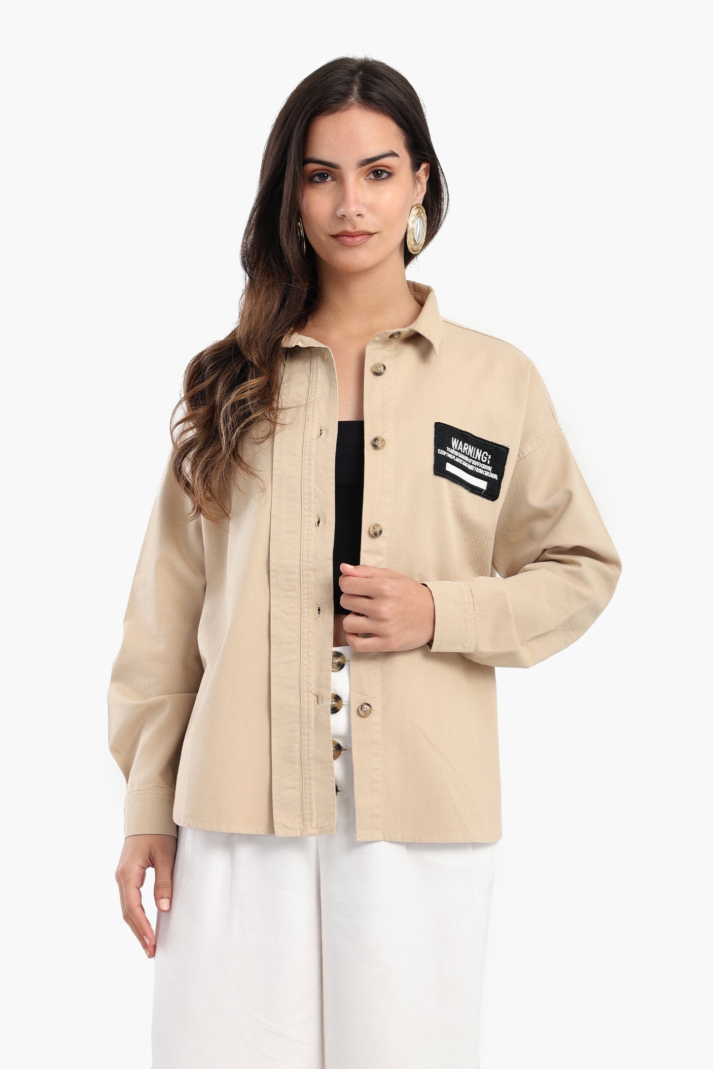 كارينا - قميص طويل الأكمام مع الطباعة