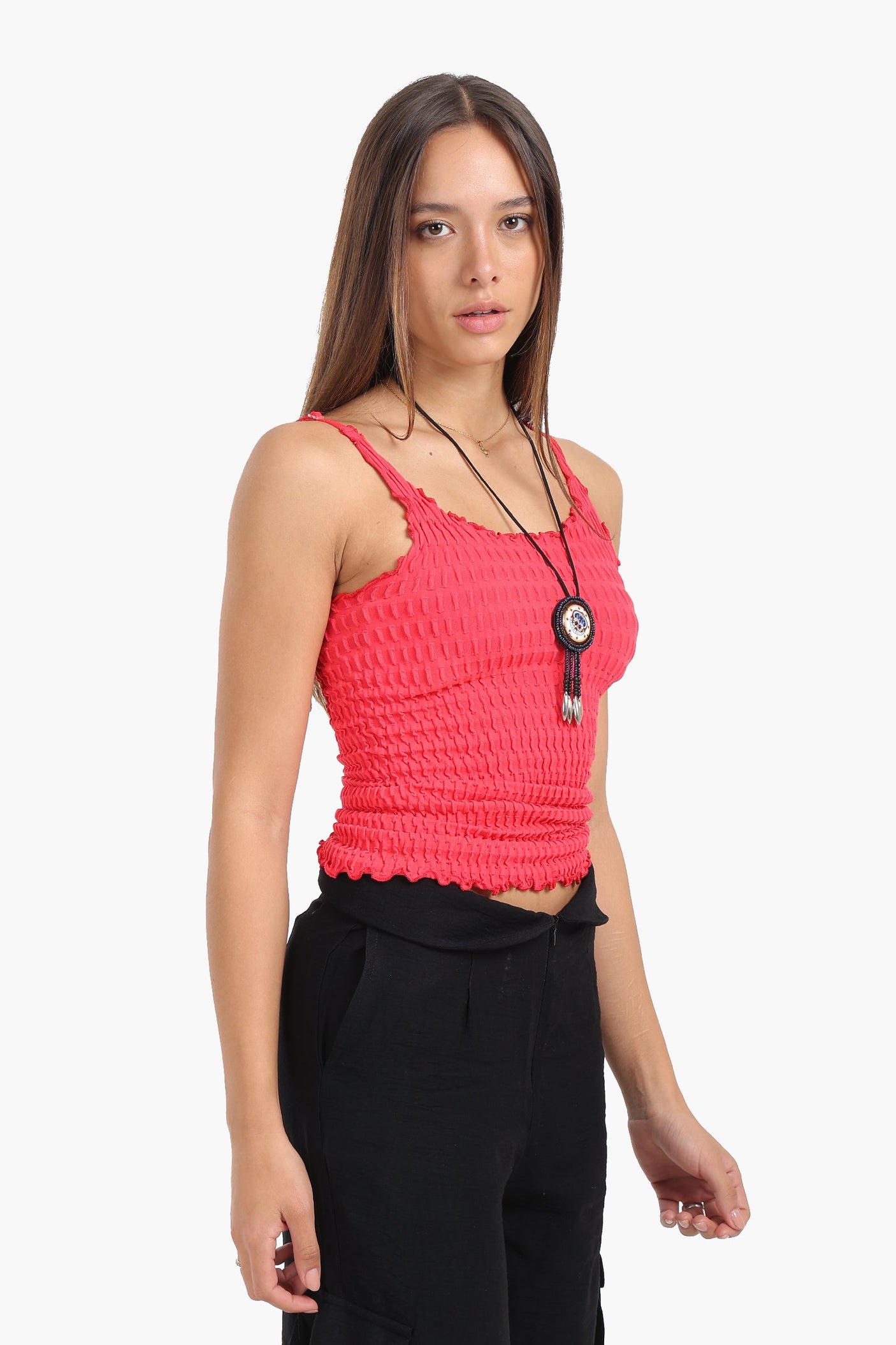 كارينا - الجزء العلوي المجعد من الألياف الدقيقة بدون درزات