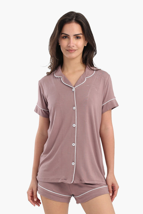 Carina - Color Piping Poplin Pyjama Set