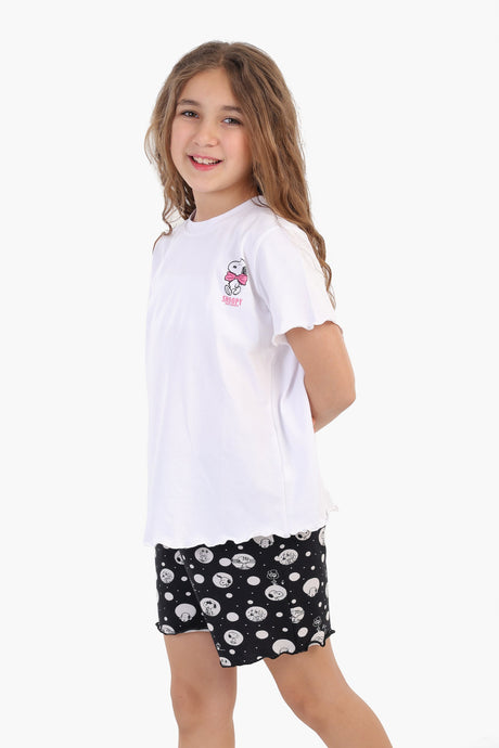 كارينا - طقم بيجامة سنوبي مطبوع للبنات