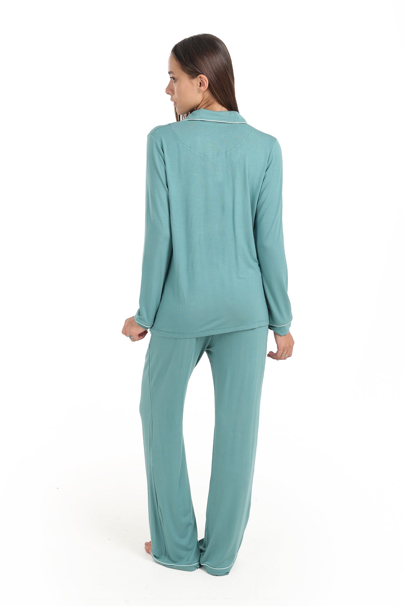 كارينا - طقم بيجامة بأنابيب فيسكوز متباينة