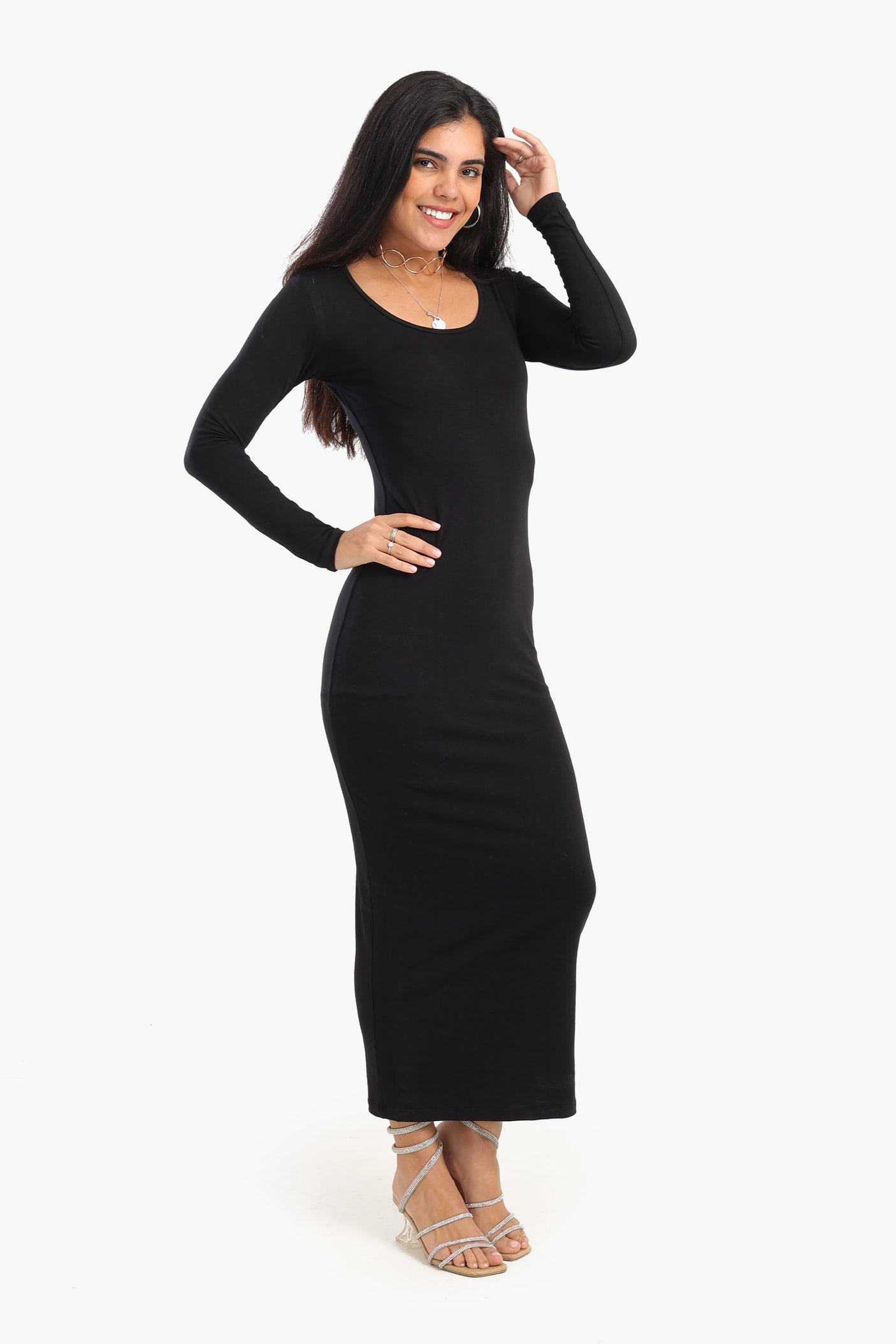 كلو - فستان ضيق من مزيج القطن