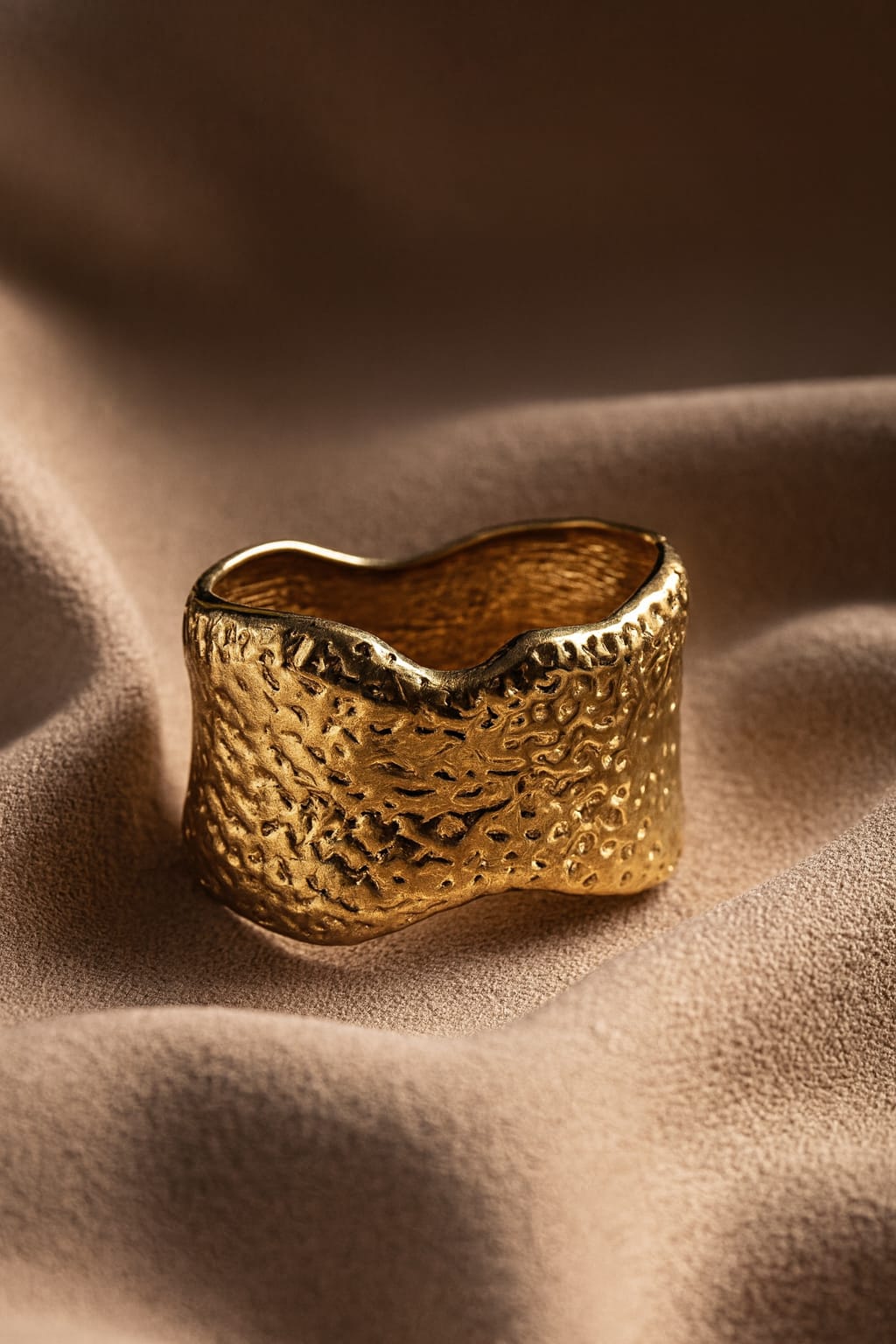 Textured Wave Plated Metal Bracelet