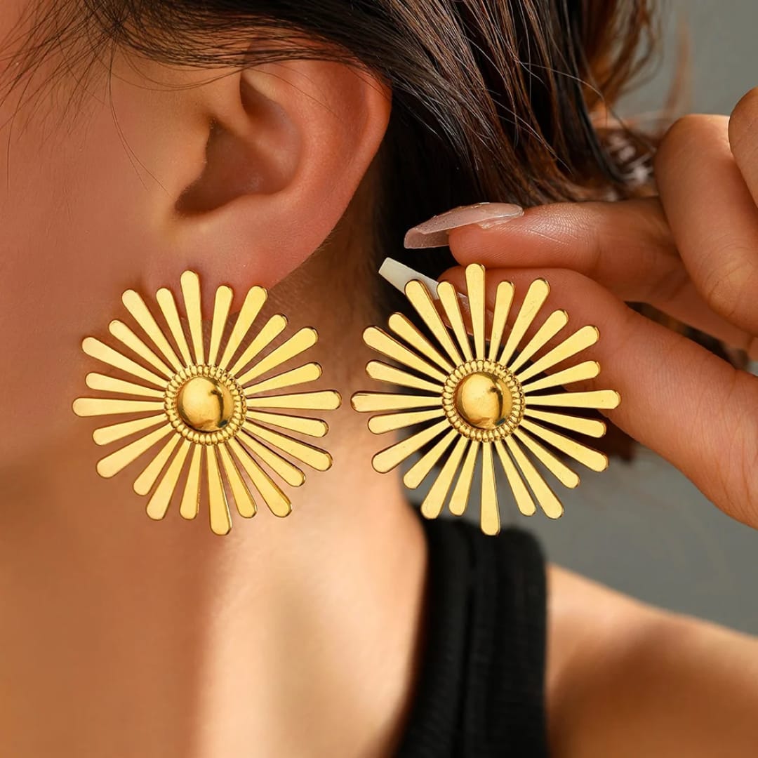 Golden Sunflower Earrings
