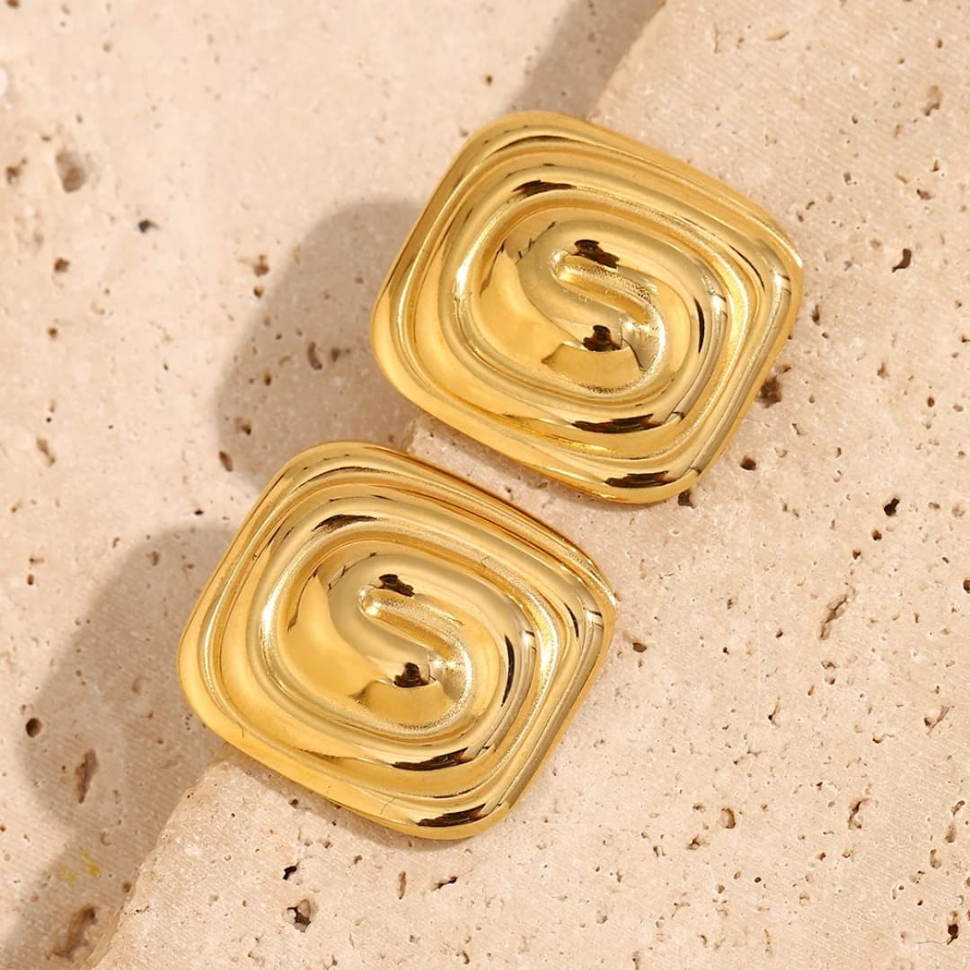 Wavy Square Earrings