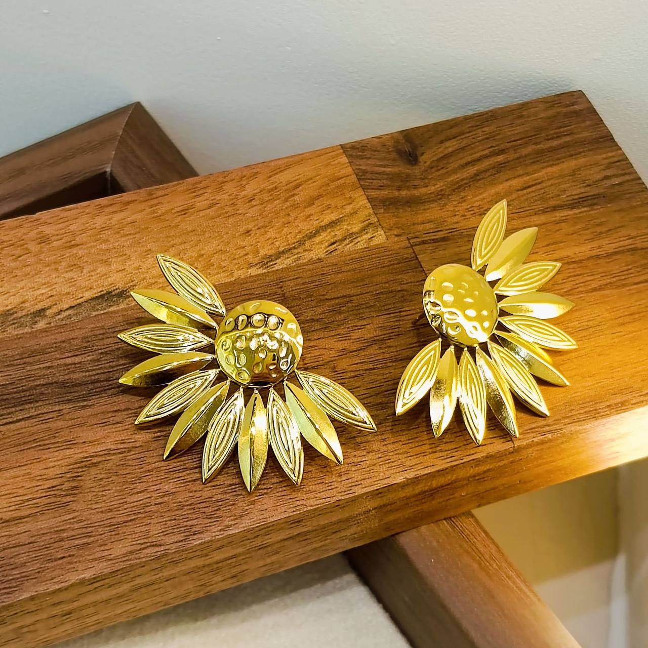 Golden Sunflower Earrings