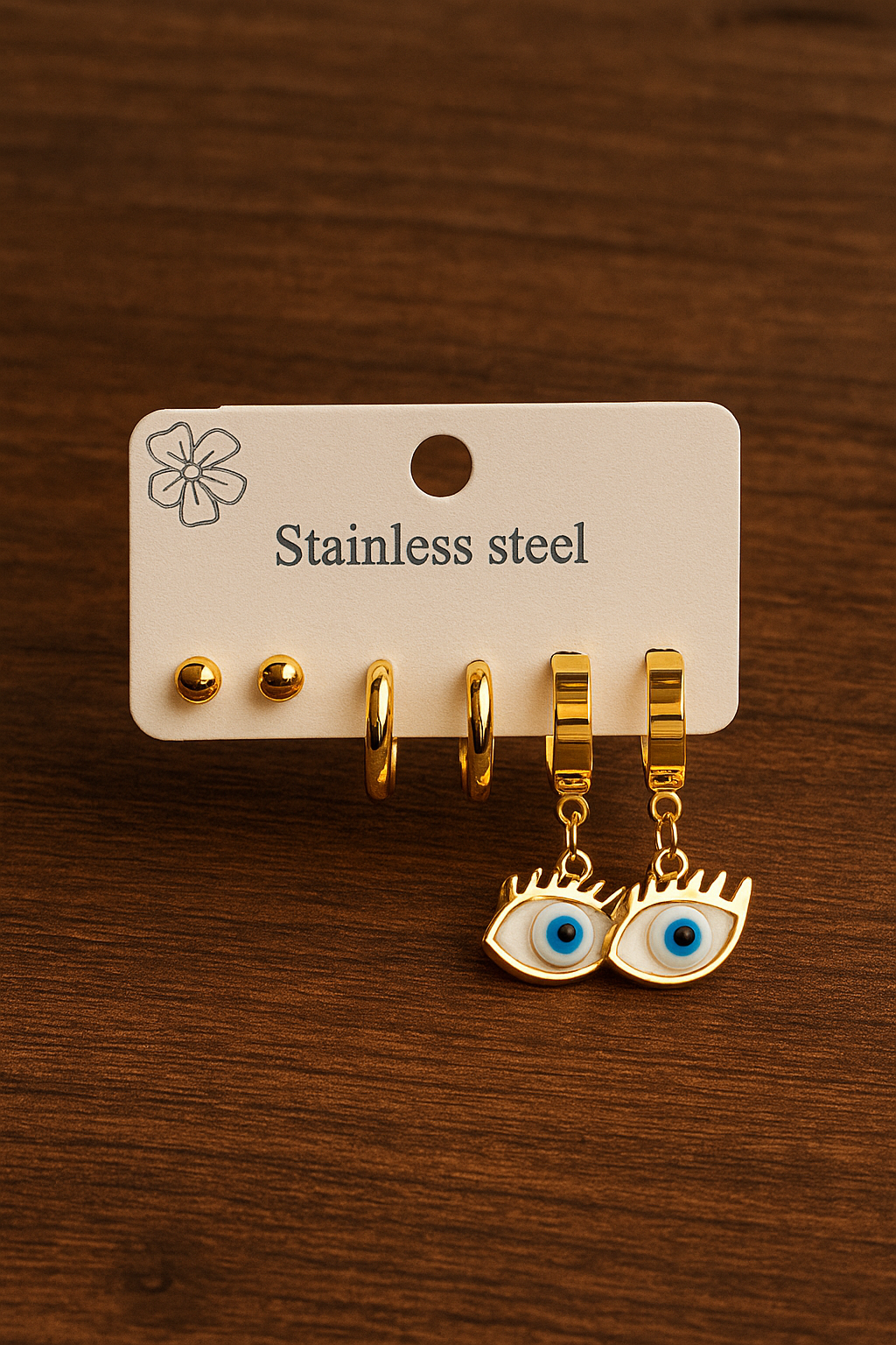 Evil Eye Earrings Set