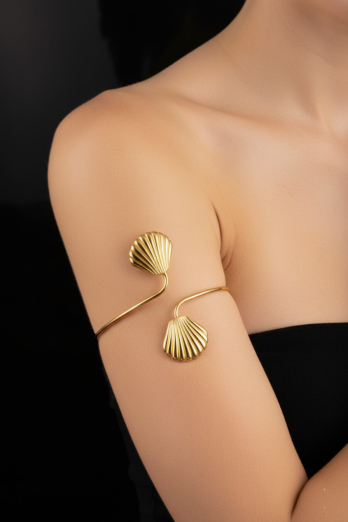 Elegant Gold Shell Arm Cuff Bracelet