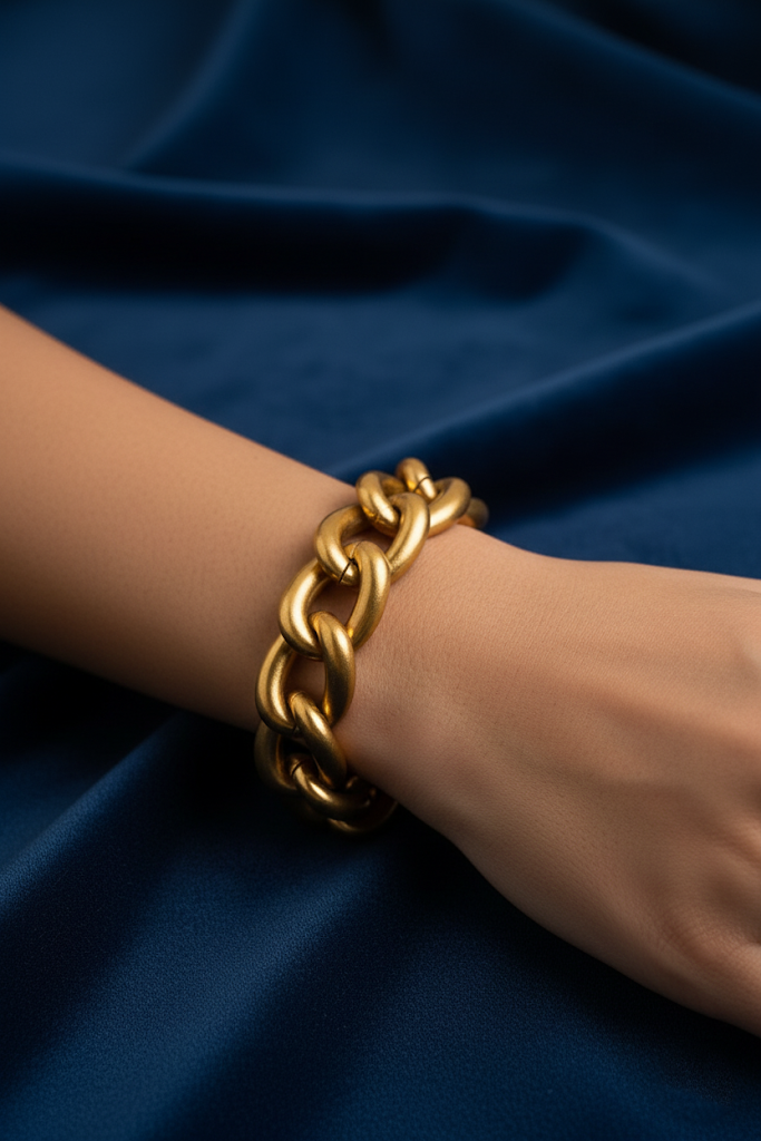 Wide Chain Gold Bracelet
