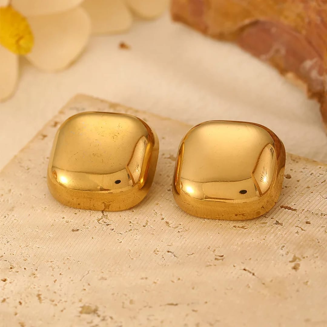Square Gold Earrings