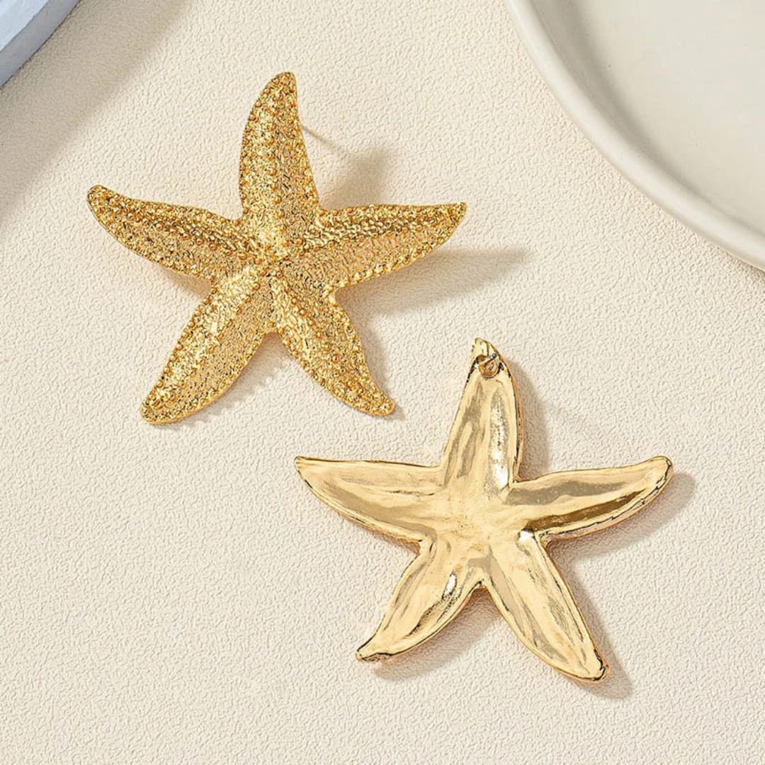 Gold Starfish Earrings