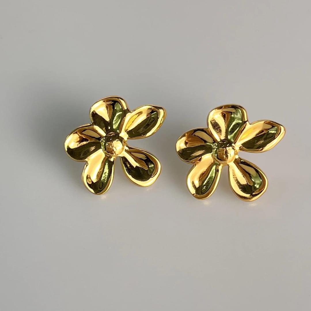 Gold Flower Earrings
