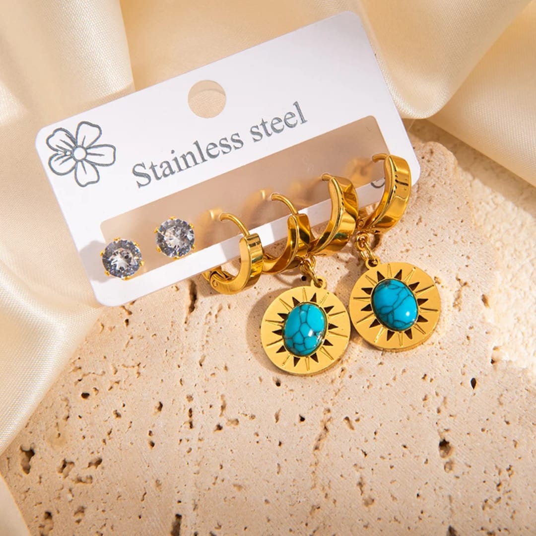 Elegant Stainless Steel Earring Set