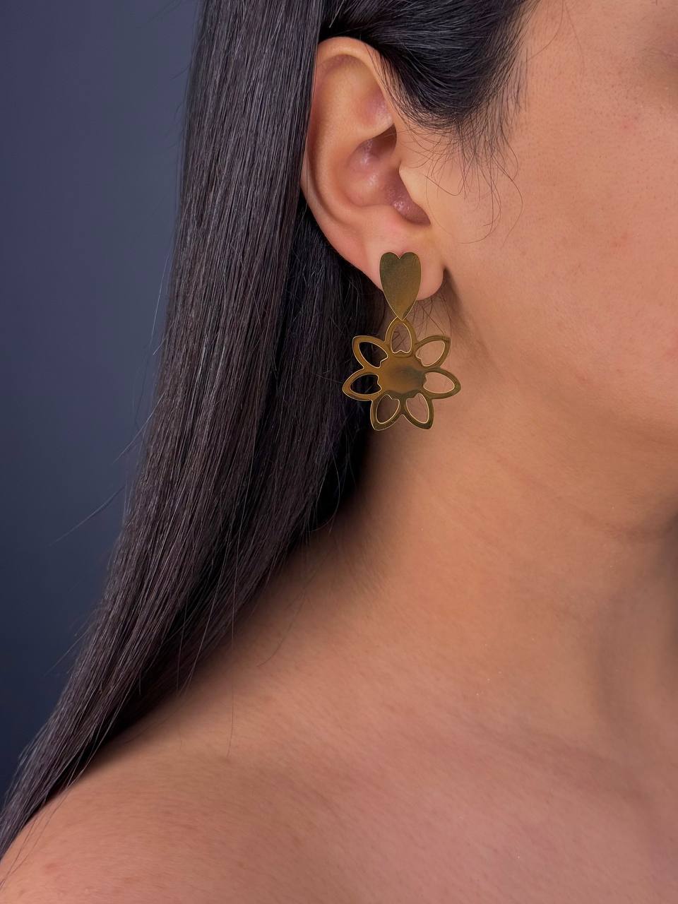 Flower and Heart Earrings