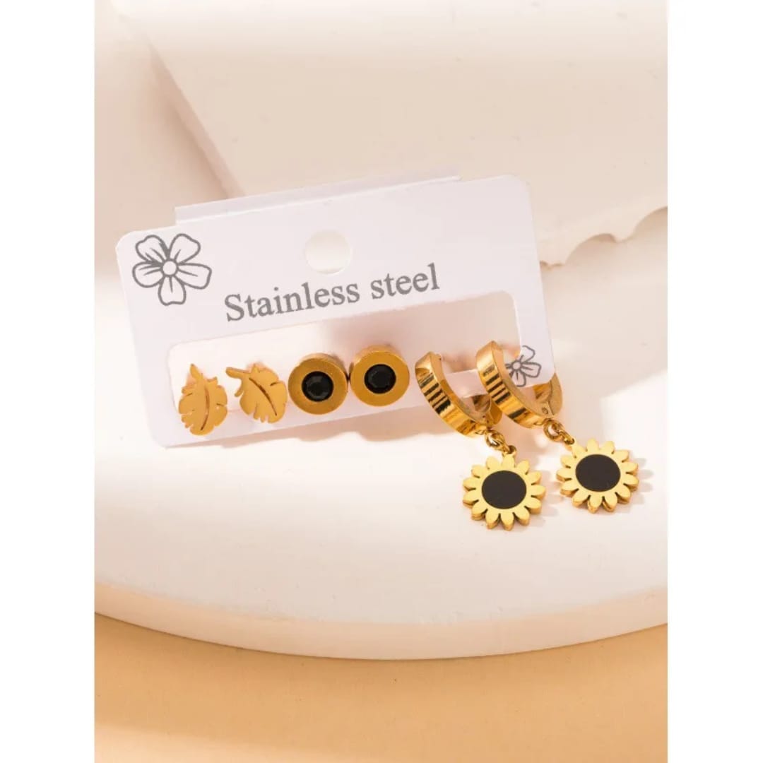 Multi-Design Stainless Steel Earring Set