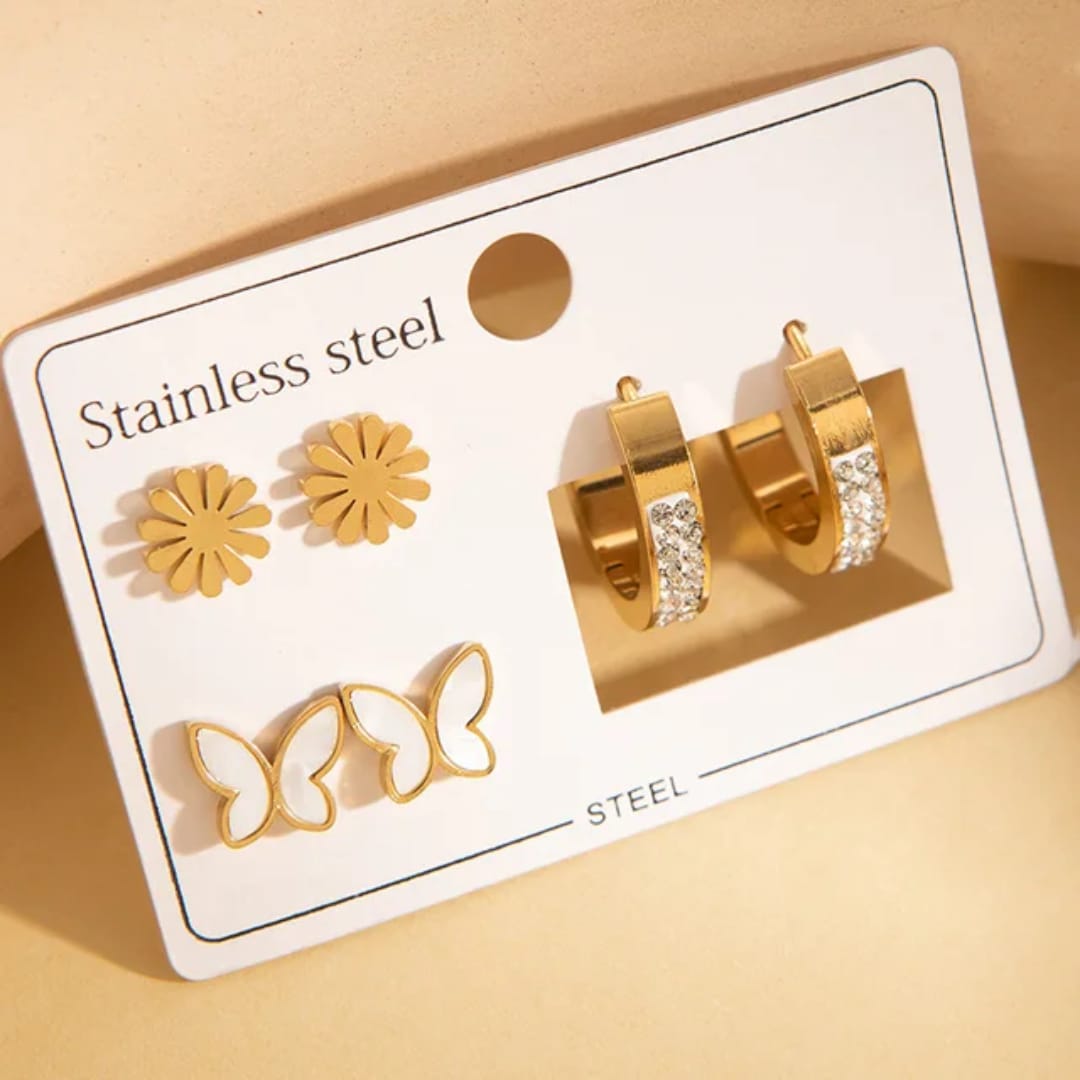Stainless Steel Earring Set