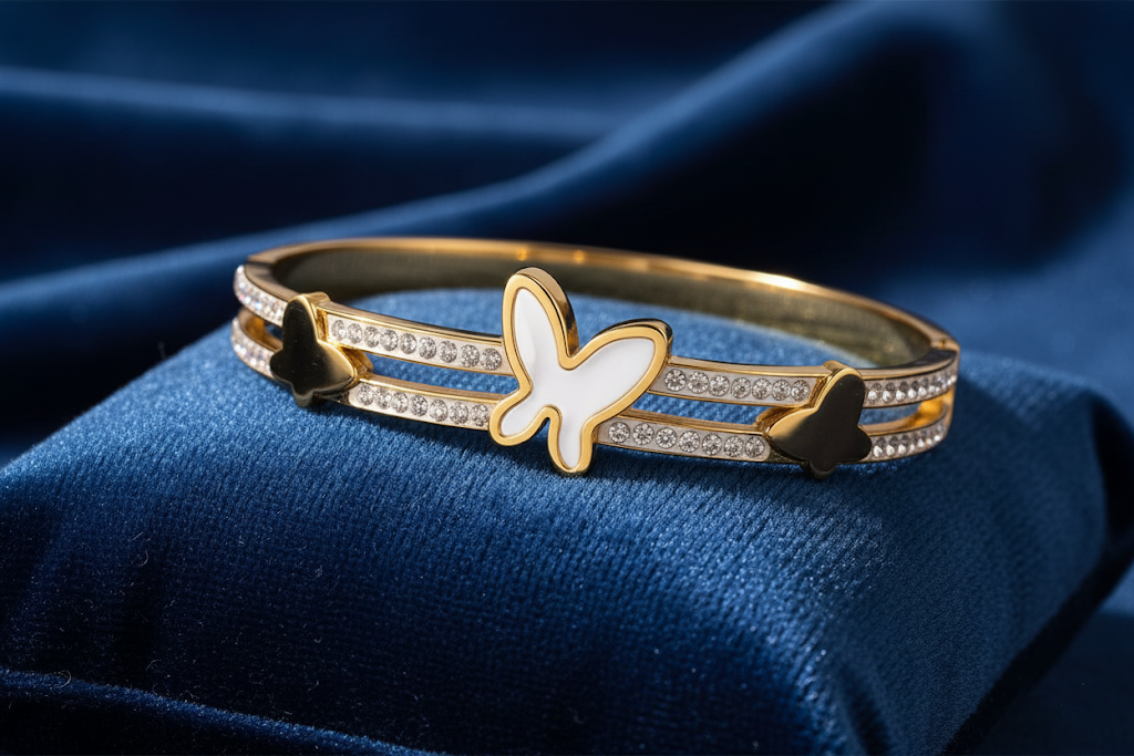 Elegant Stainless Steel Butterfly Bracelet