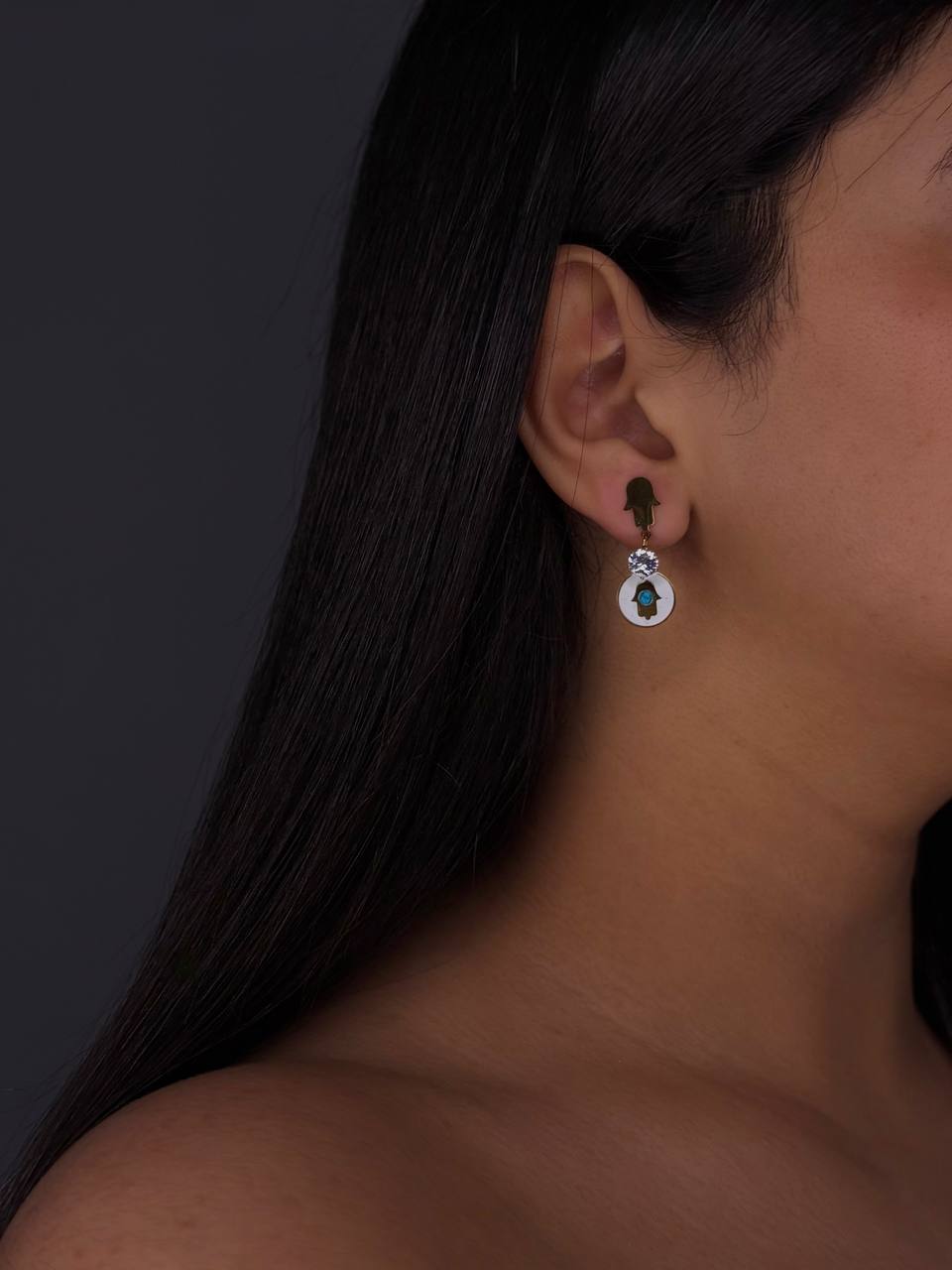 Hamsa Hand and Evil Eye Earrings