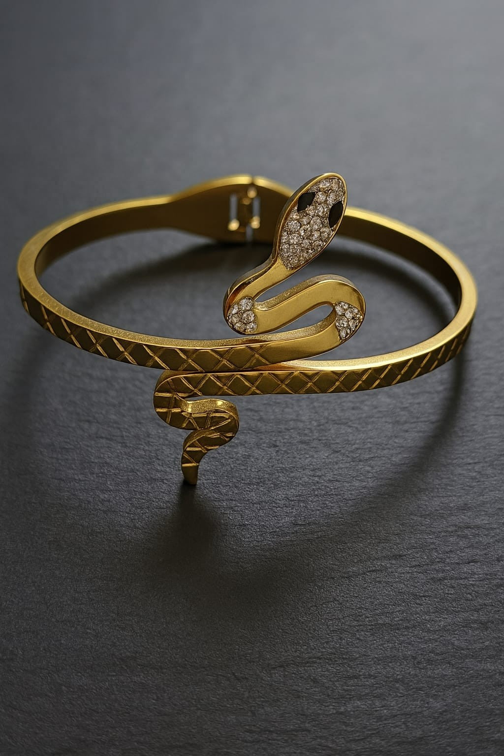 Elegant Crystal-Encrusted Snake Bracelet