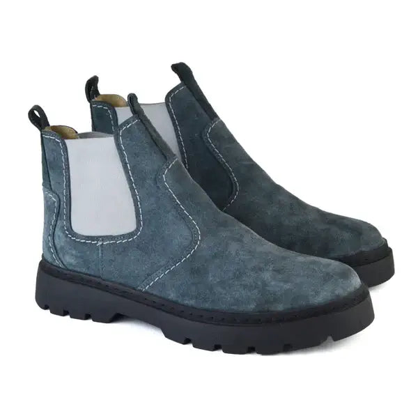 Leazus - Leather Chunky Boot - S-4001 GRAY