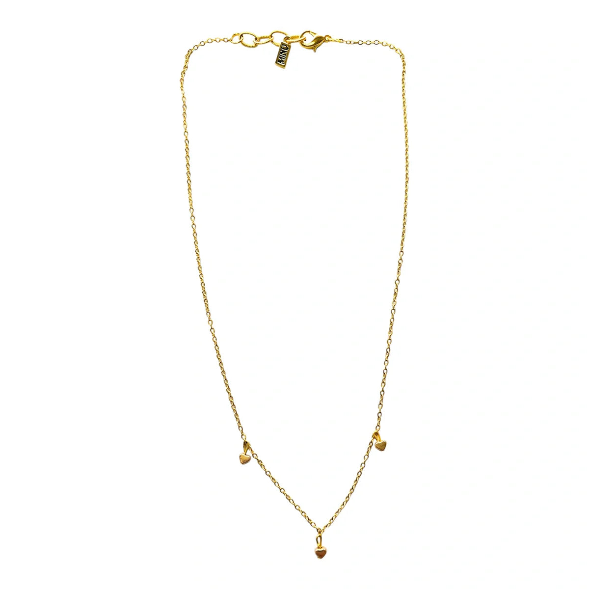 مينو - قلادة جواهر القلب مطلية بالدهب