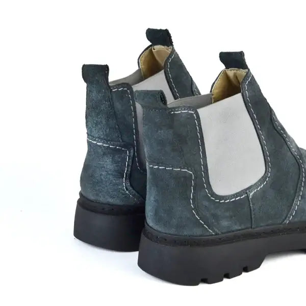 Leazus - Leather Chunky Boot - S-4001 GRAY