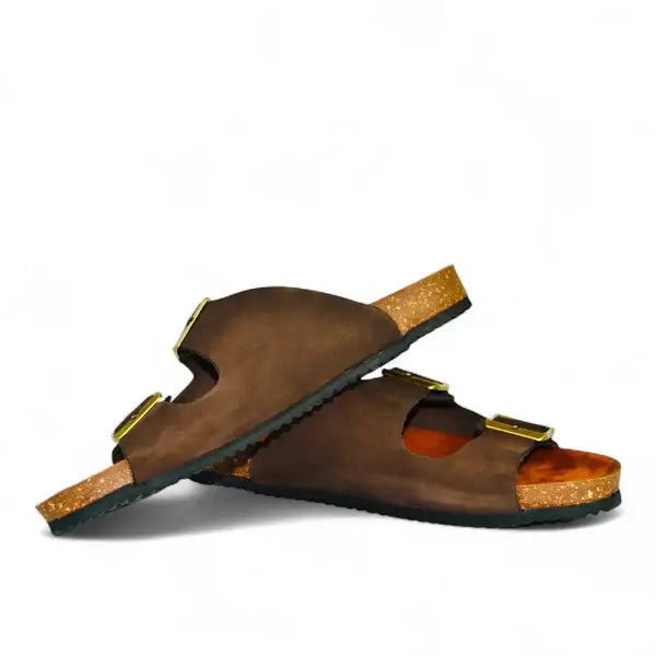 Leazus - Leather SnapDue Sandal - Brown