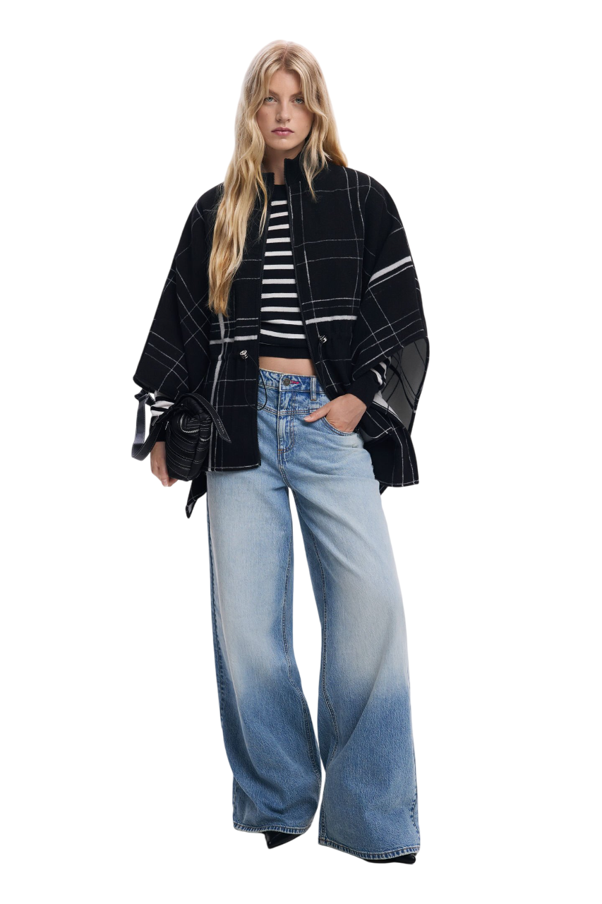 Desigual - Checkered poncho