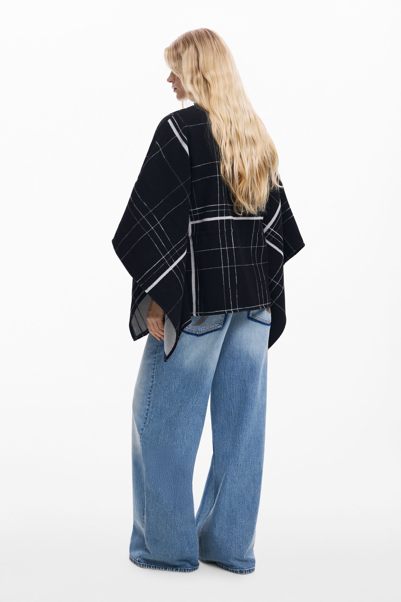 Desigual - Checkered poncho
