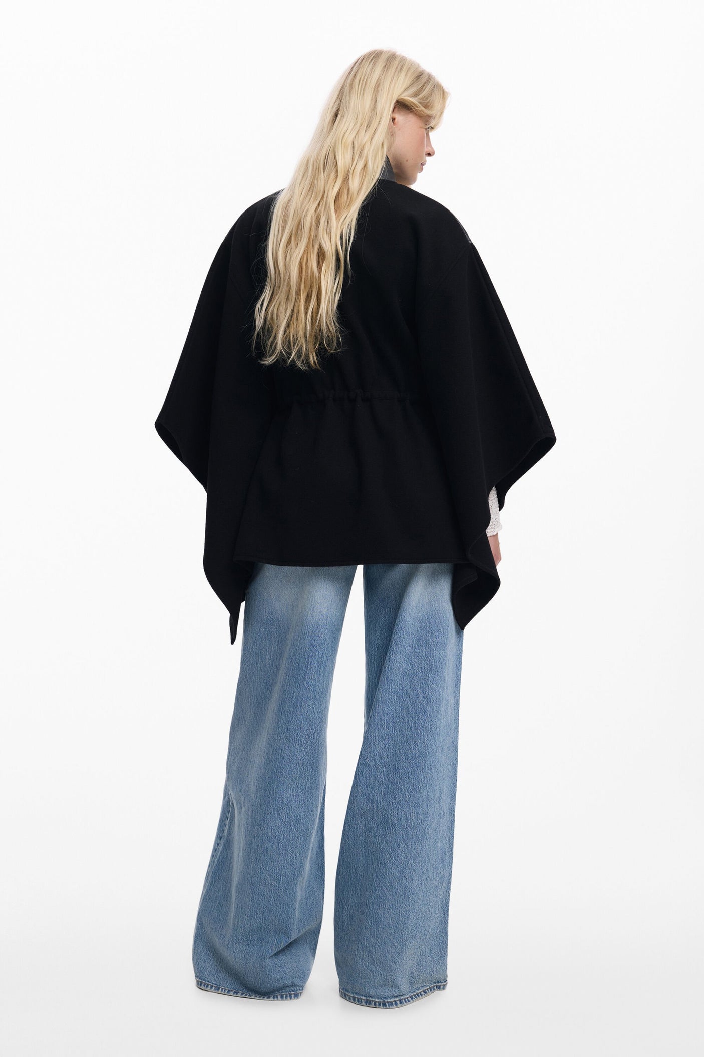 Desigual - Combined faux leather poncho