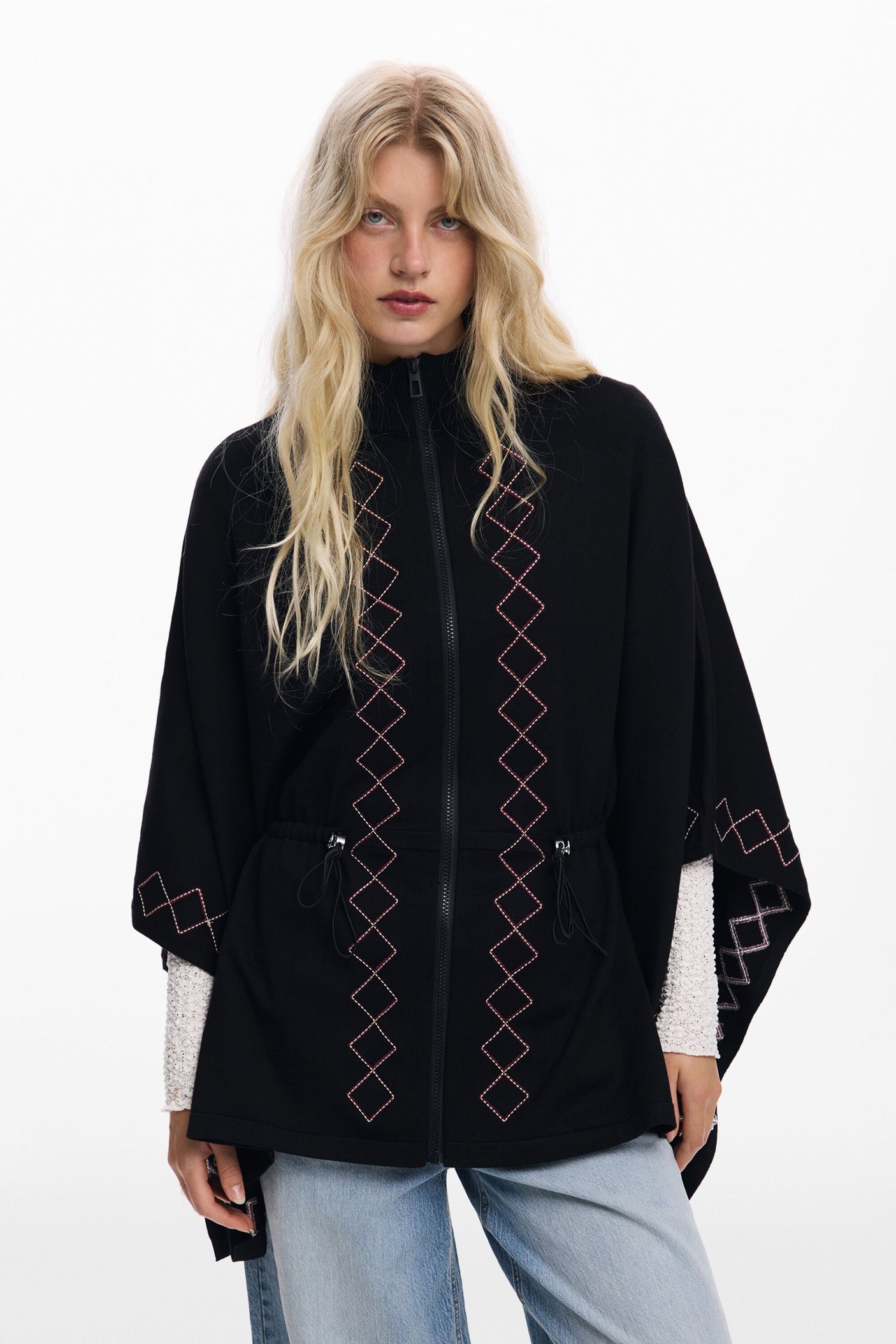 Desigual - Zig-zag poncho