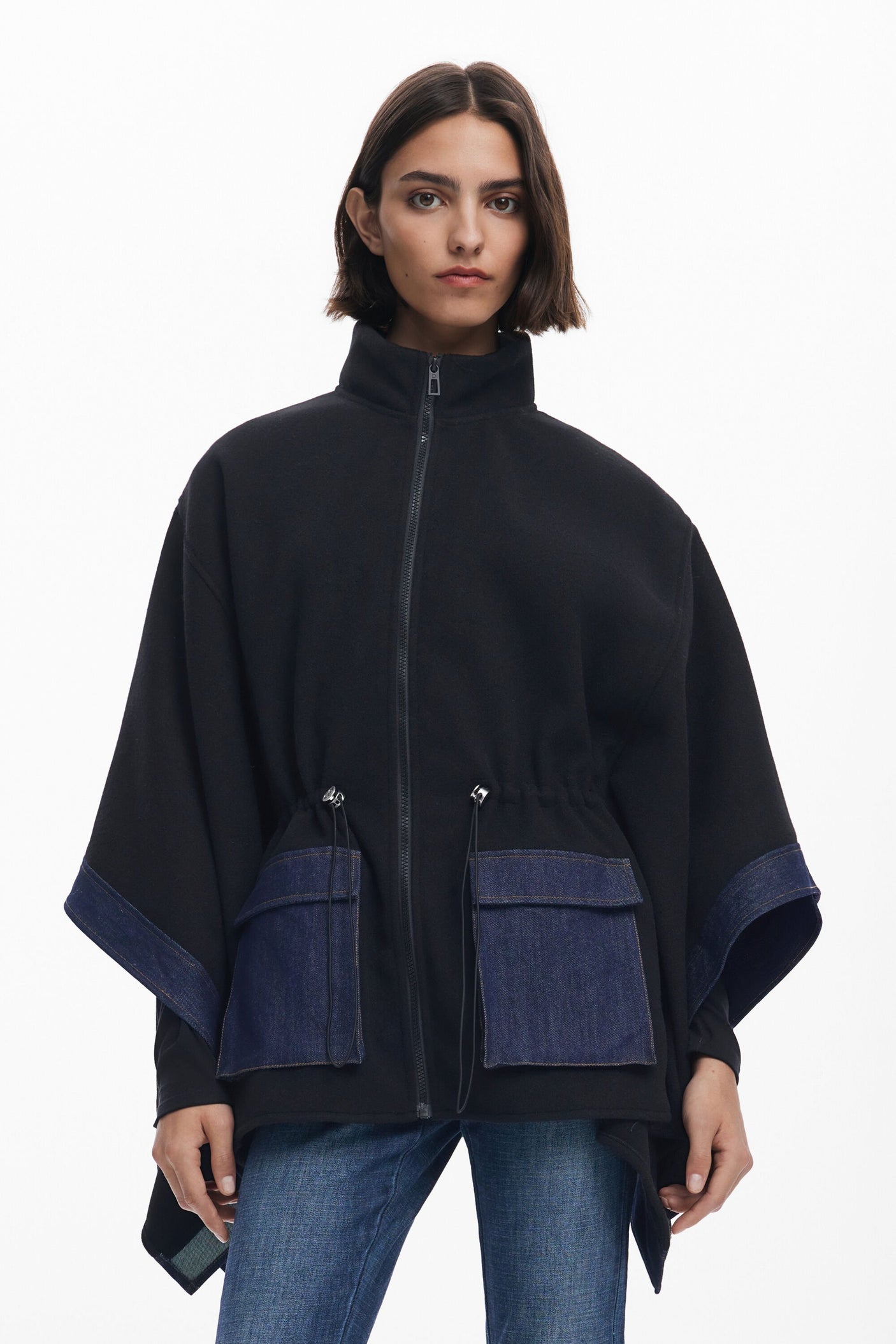 Desigual - Combined denim poncho