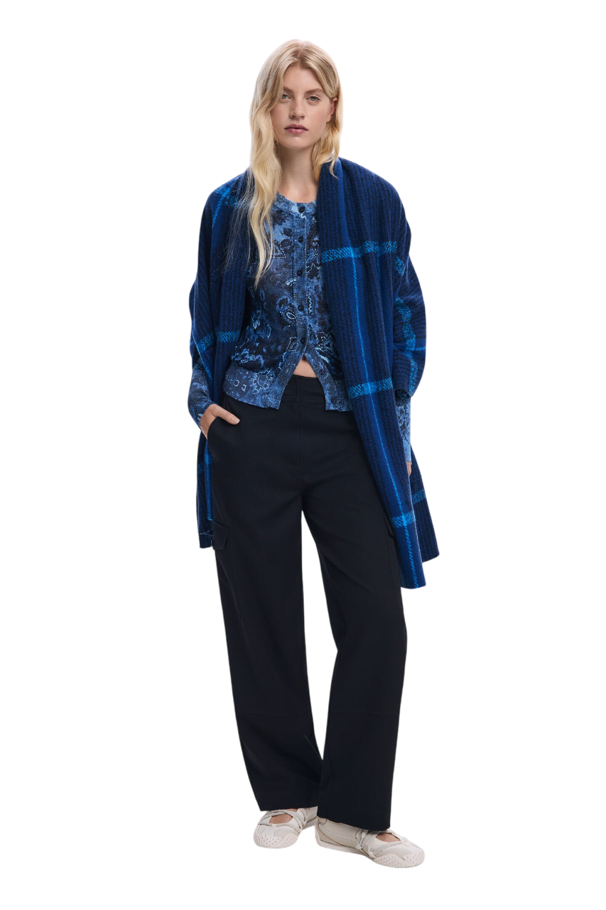 Desigual - Checkered cape scarf