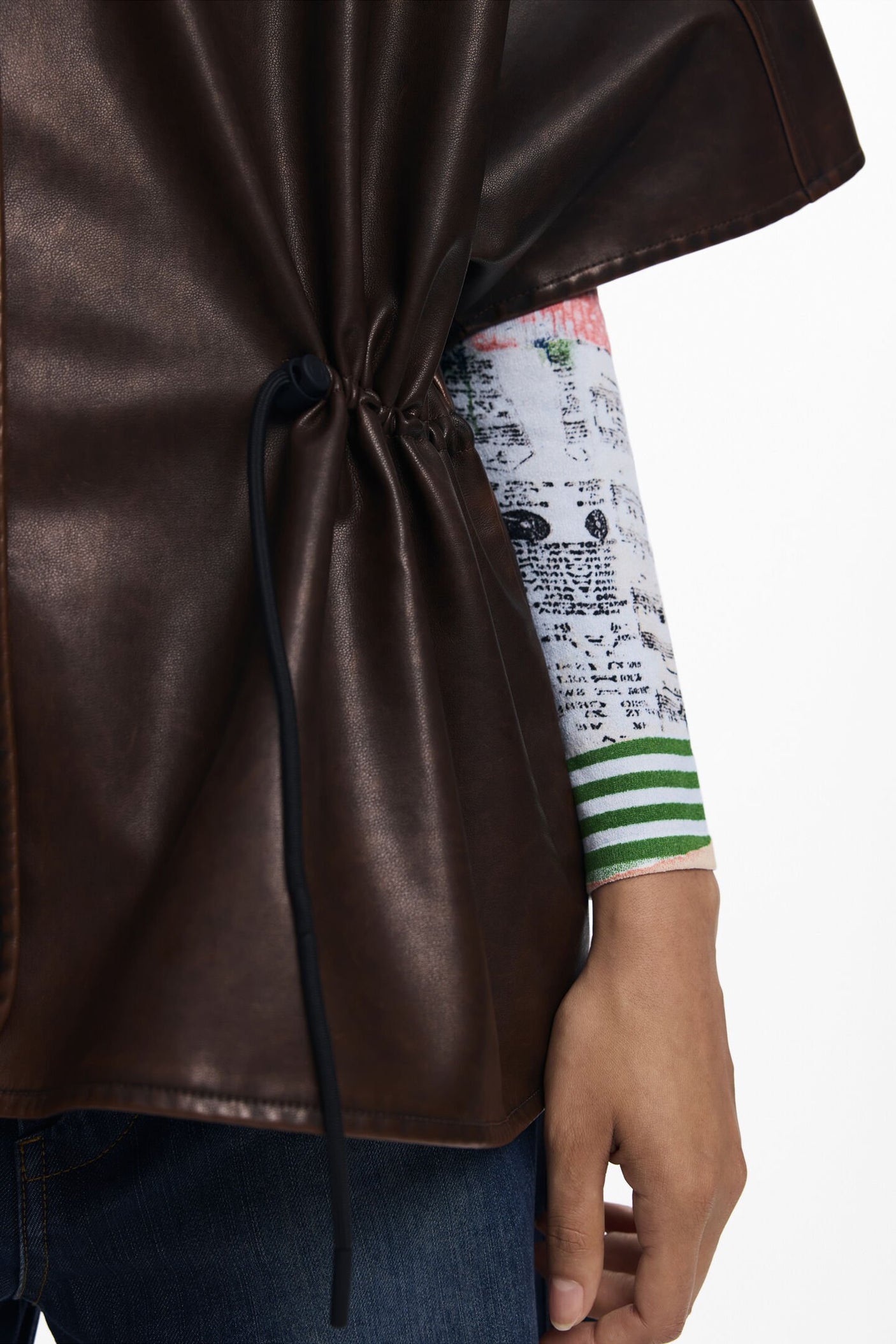 Desigual - Faux leather poncho