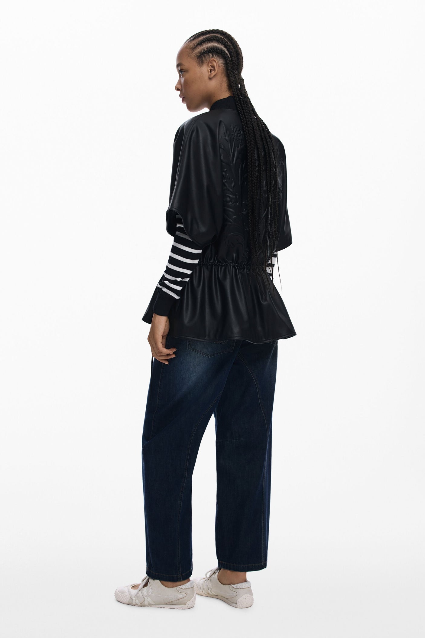 Desigual - Embossed faux leather poncho